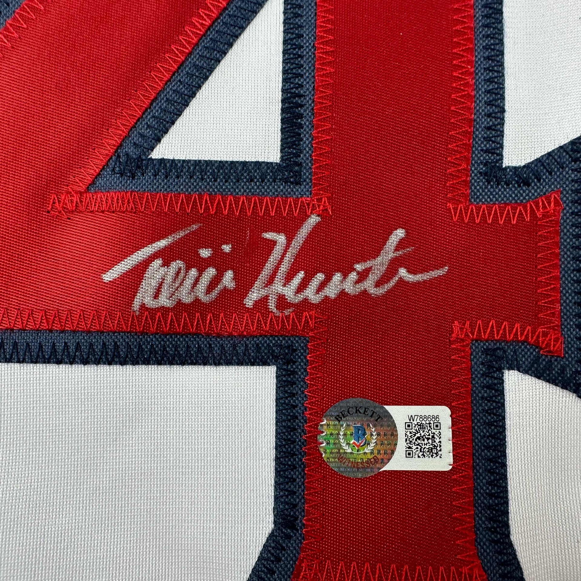 Torii Hunter Autographed Custom White Pinstripe Baseball Jersey