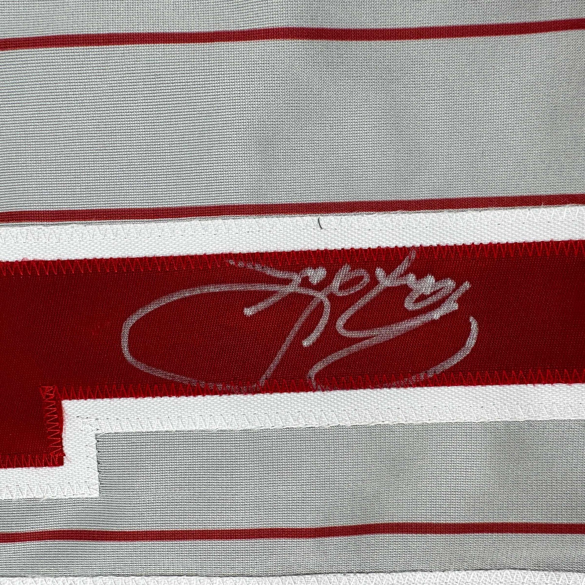 Barry Larkin Autographed Cincinnati Custom White Baseball Jersey - JSA COA
