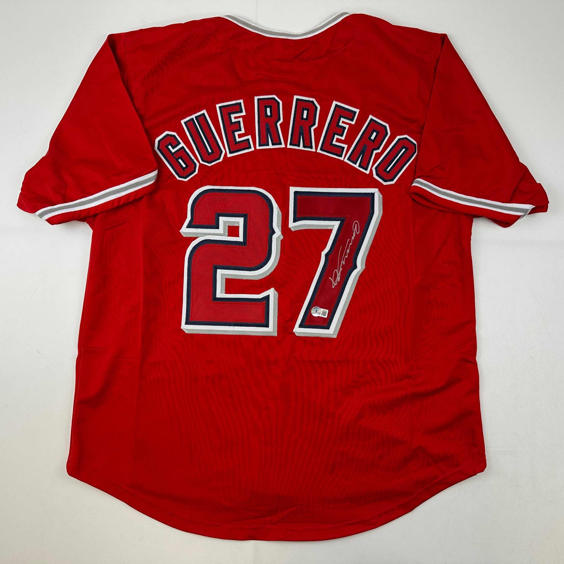 Vladimir Guerrero Sr. Autographed Los Angeles (Red #27) Custom Jersey -  Beckett