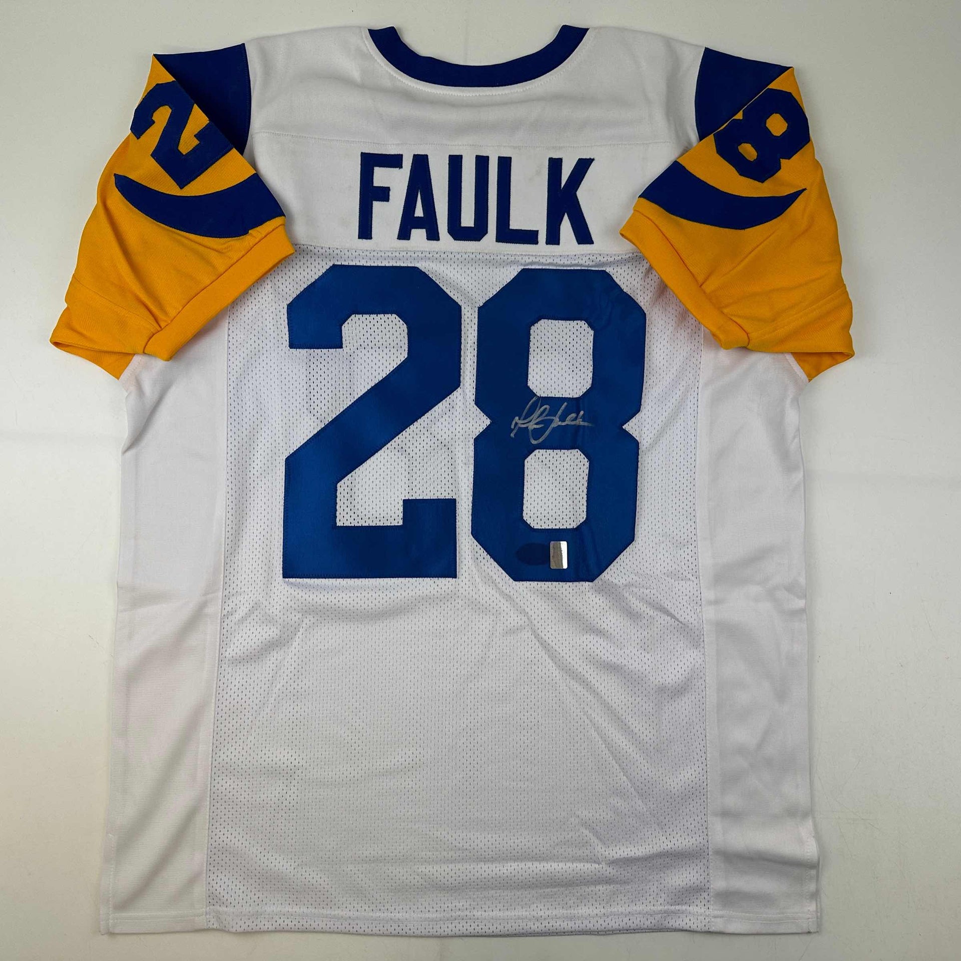 Marshall Faulk Autographed St Louis Custom Football Jersey - BAS