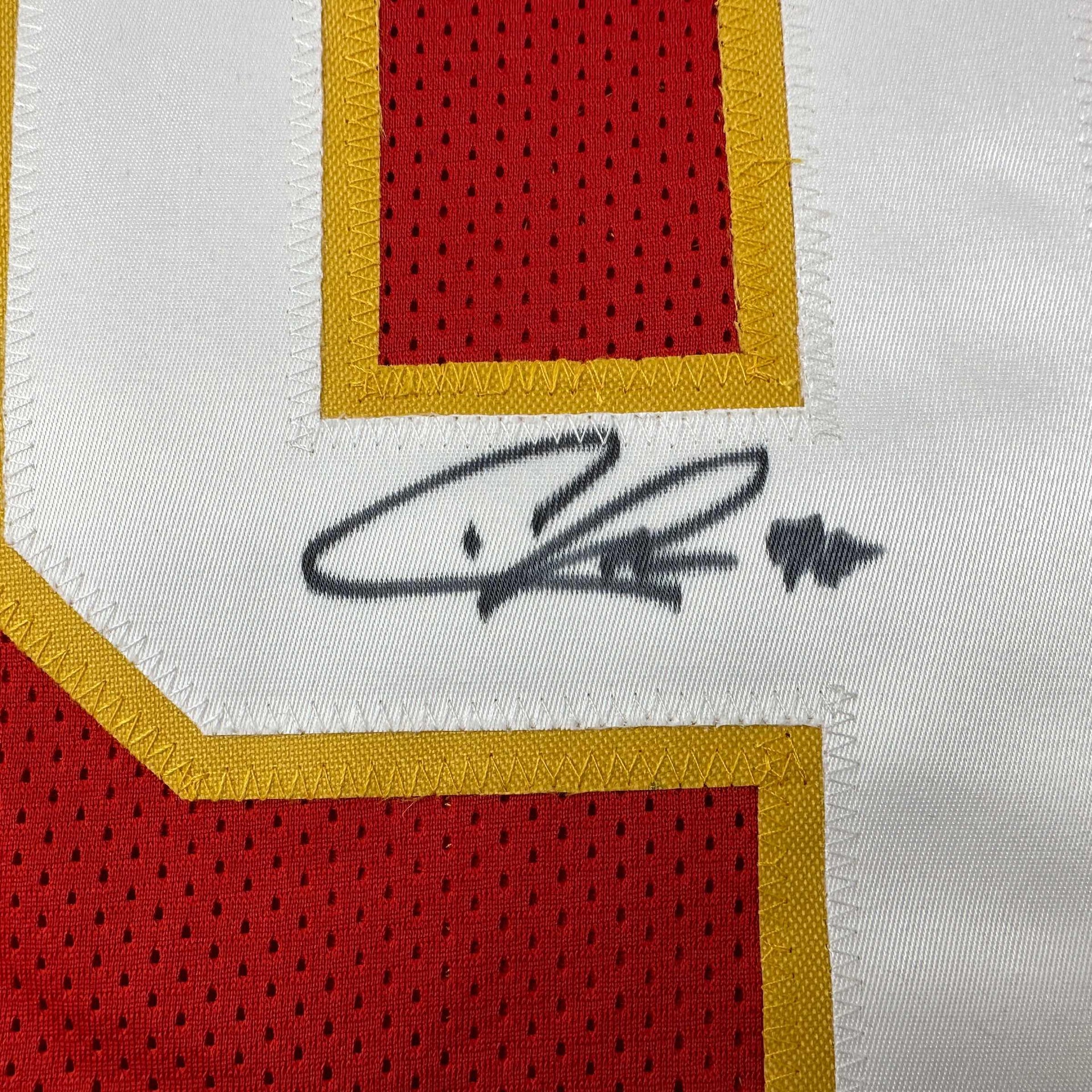 Golden Autographs Chris Jones Autographed Red Custom Football Jersey JSA