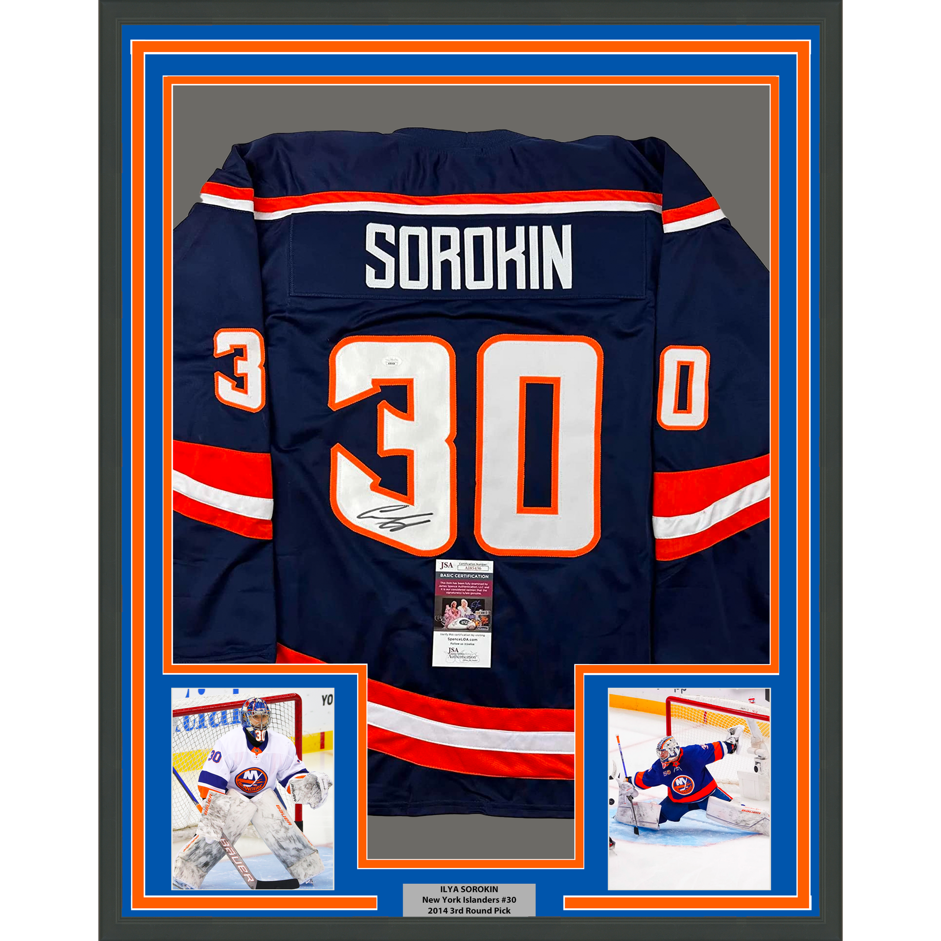 Ilya Sorokin New York Islanders Autographed 8 x 10 Reverse