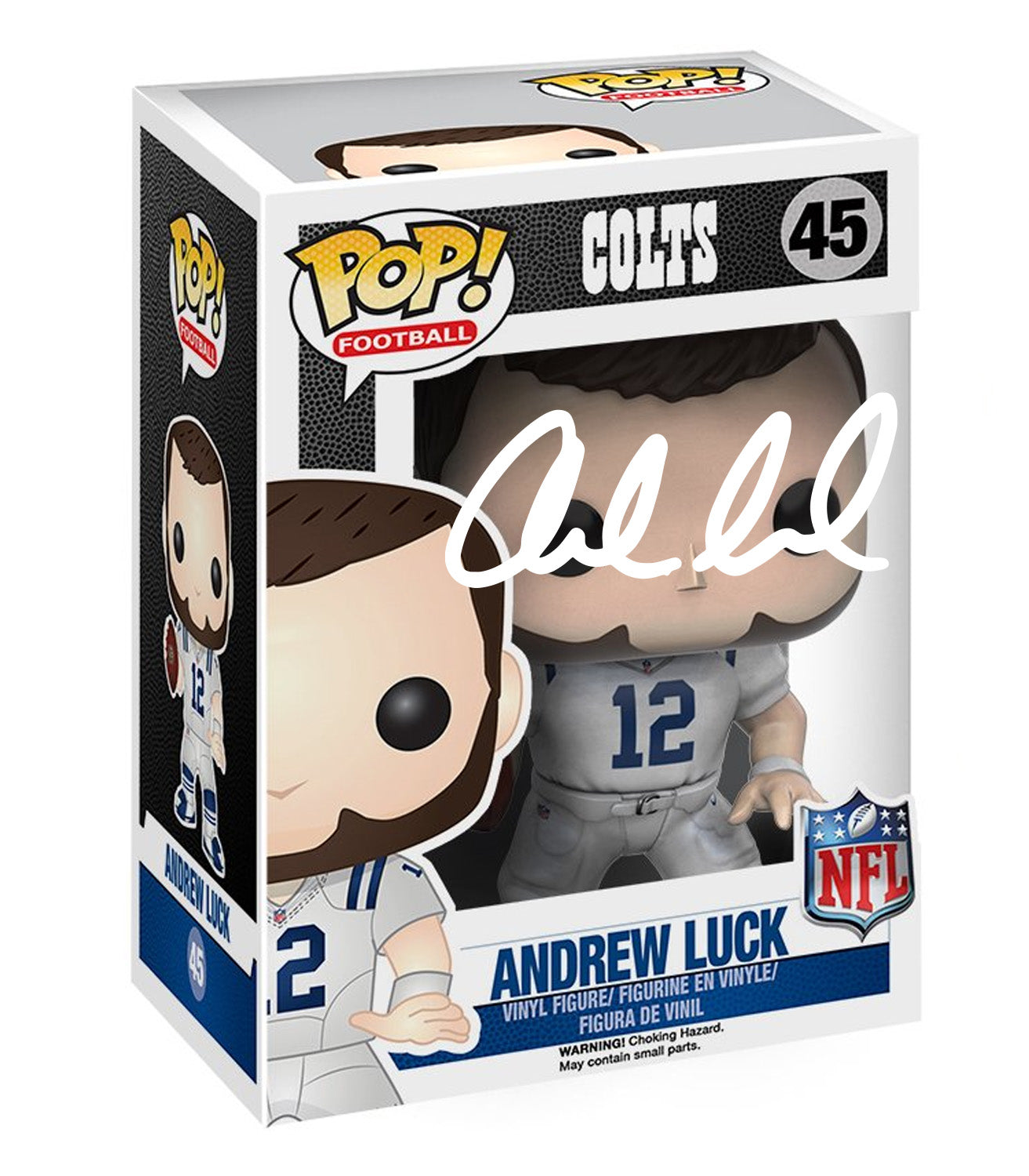 Andrew Luck #45 Facsimile Signed Reprint Laser Autographed Funko POP!  Football NFL: Indianapolis Colts Figurine with Protector Case - Hall of  Fame Sports Memorabilia