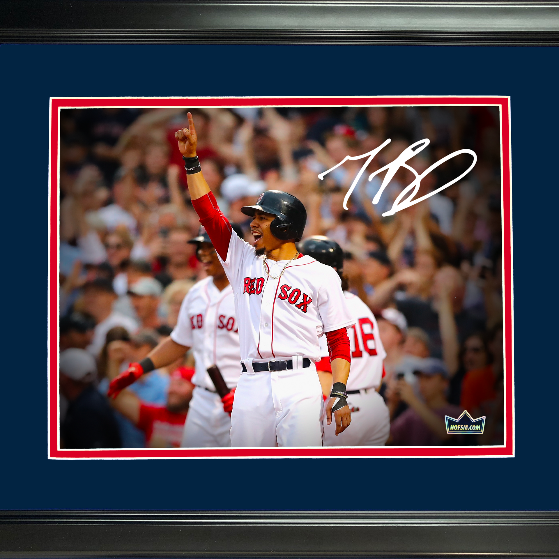 Framed Mookie Betts Boston Red Sox Facsimile Laser Engraved Signature Auto  12x15 Baseball Photo HOFSM Holo - Hall of Fame Sports Memorabilia