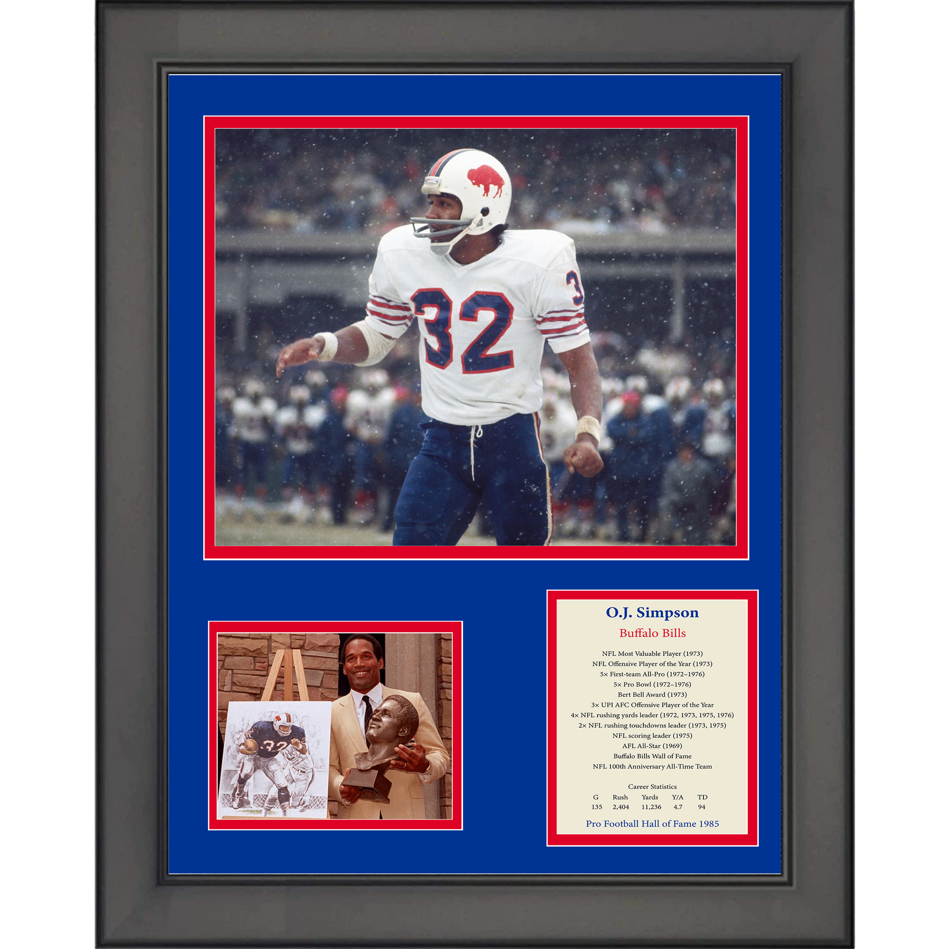 Autographed/Signed OJ OJ Simpson Buffalo White Football Jersey JSA COA