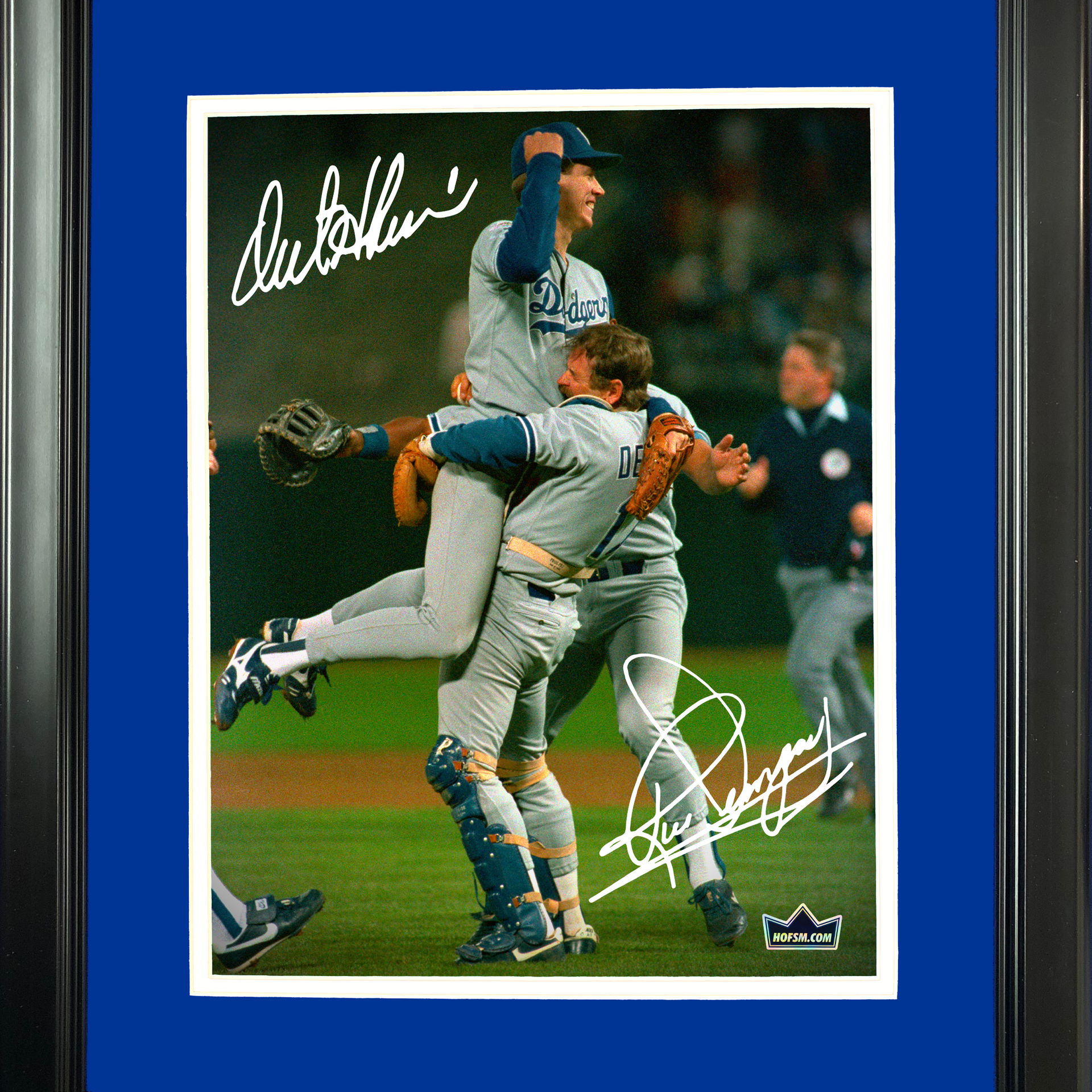 Framed Orel Hershiser & Rick Dempsey Los Angeles Dodgers Dual