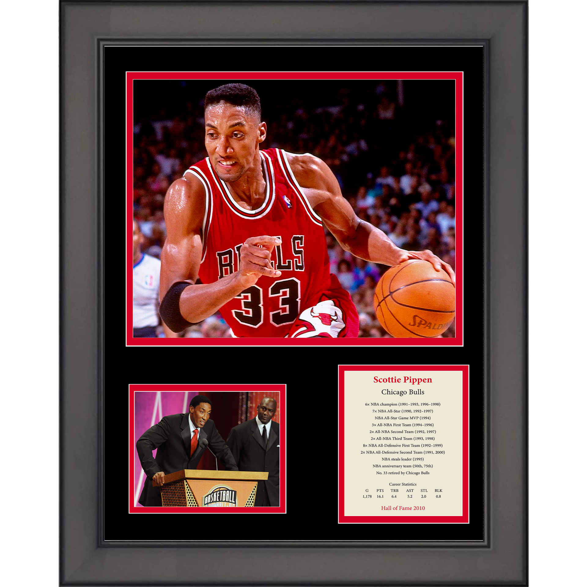 Scottie Pippen Autographed and Framed White Chicago Bulls Jersey