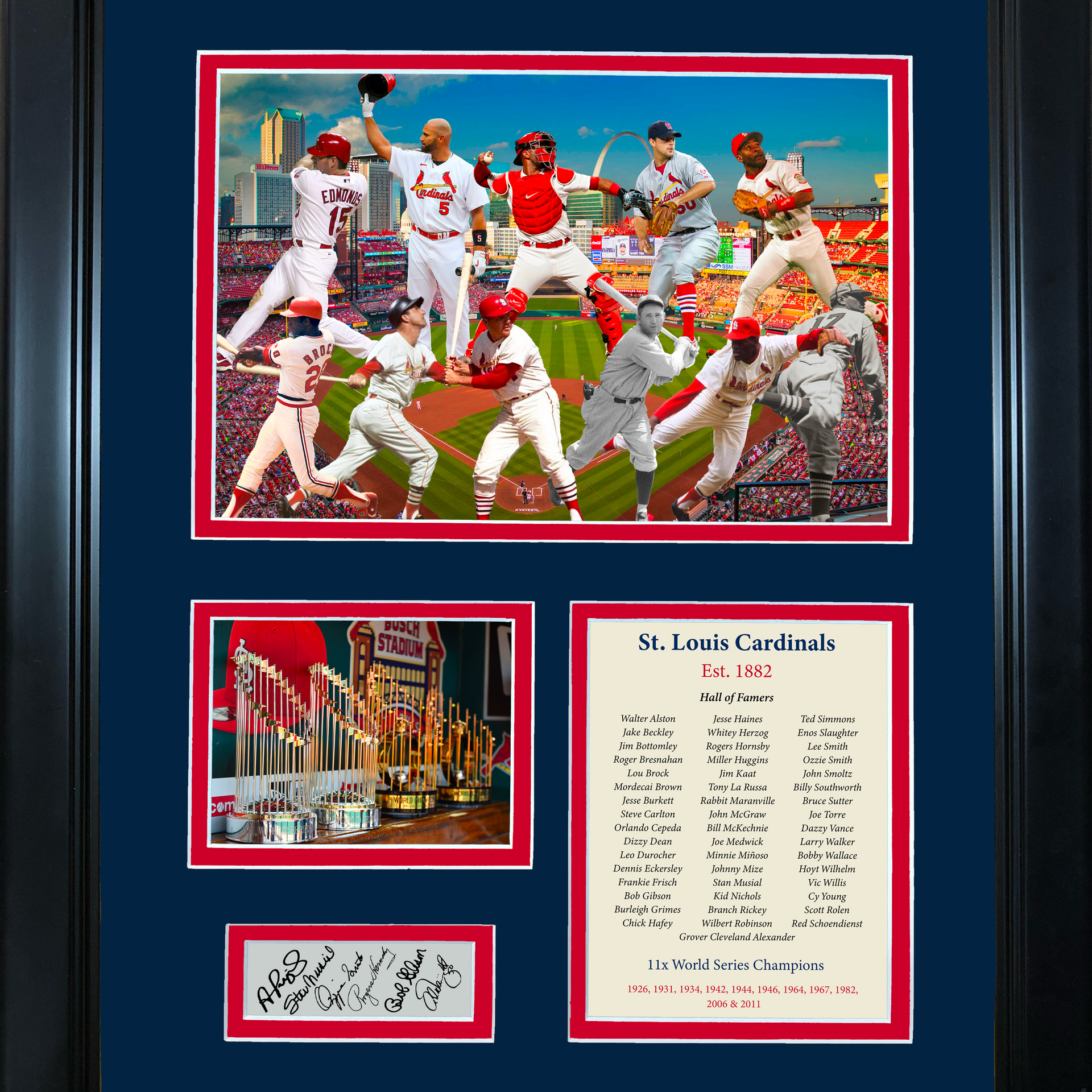 St. Louis Cardinals 11-Time World Series Champions 12'' x 16'' Collection  Framed Photo