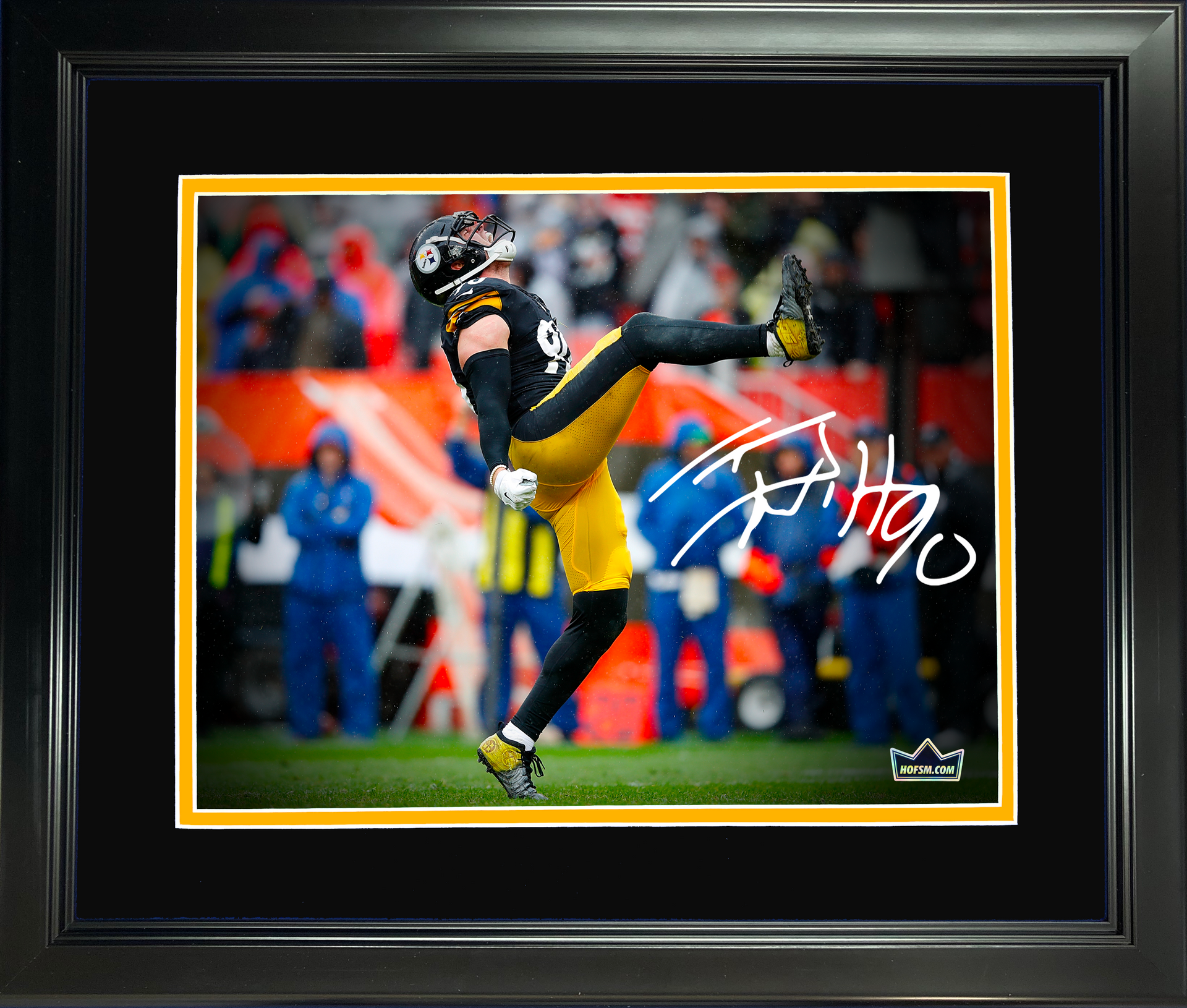 Framed Cameron Heyward, Minkah, T.J. Watt Facsimile Engraved Auto