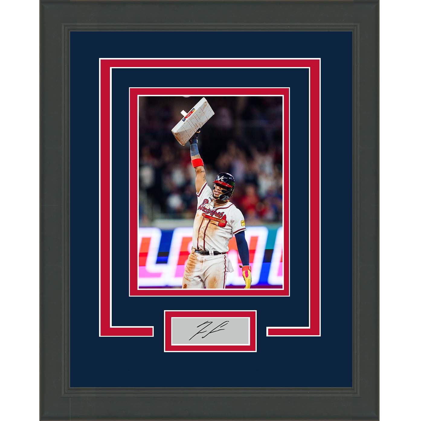Framed Ronald Acuna Jr. 40/70 Season Facsimile Laser Engraved Signature Auto Atlanta Braves 11x14 Baseball Photo