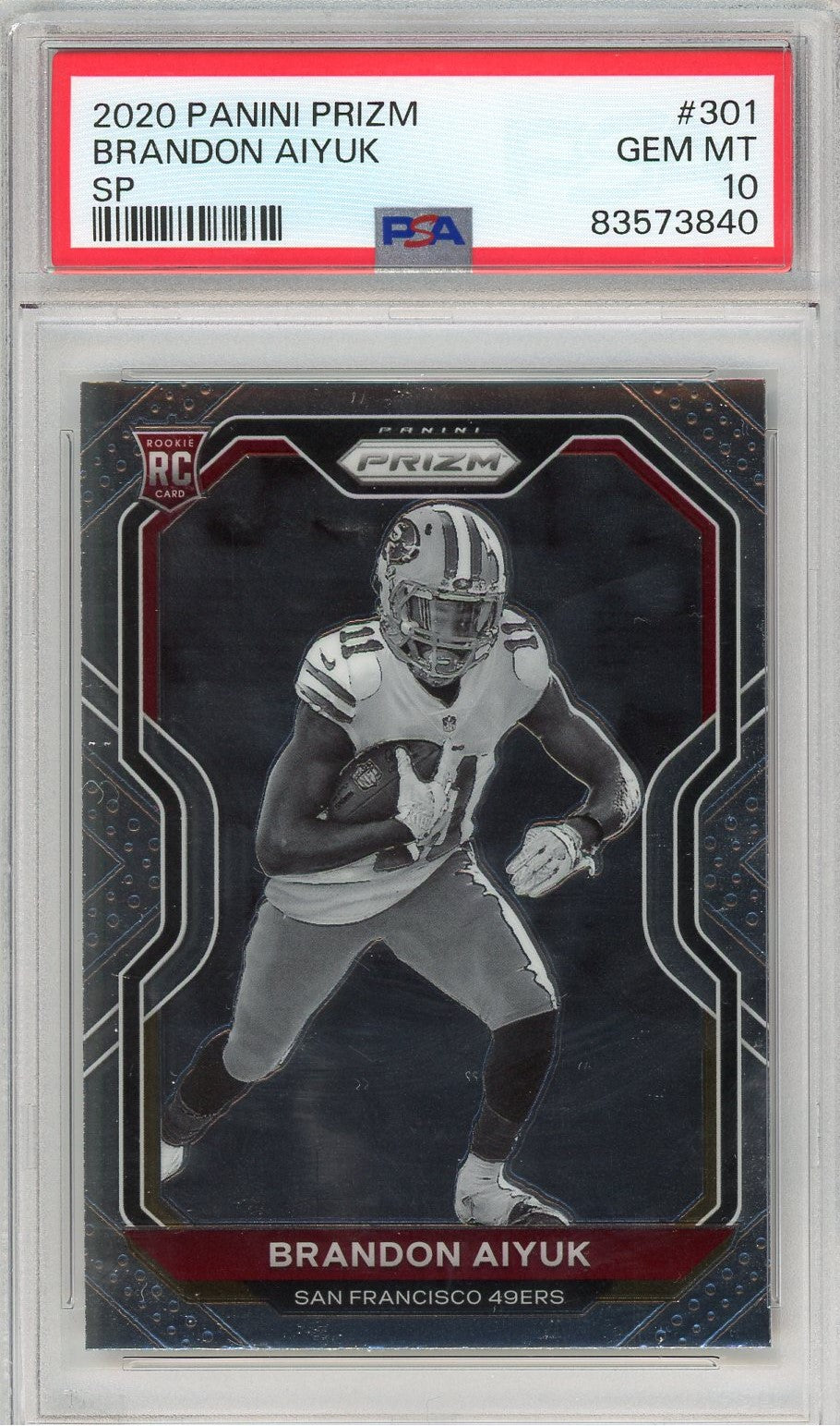 Graded 2020 Panini Prizm Brandon Aiyuk #301 SP Rookie RC Football