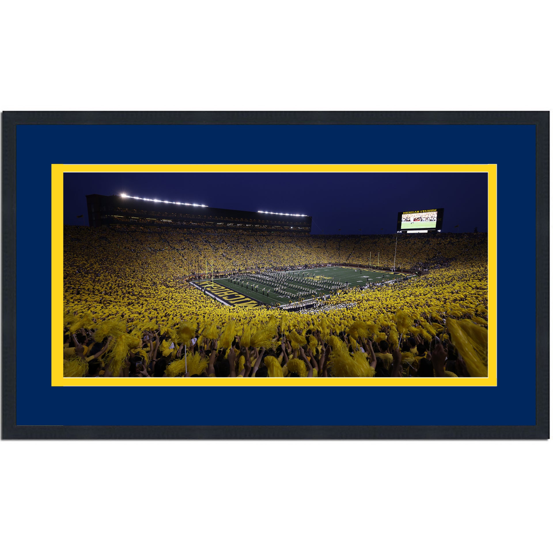 Michigan Wolverines 19x43 Custom Framed Photos Display featuring