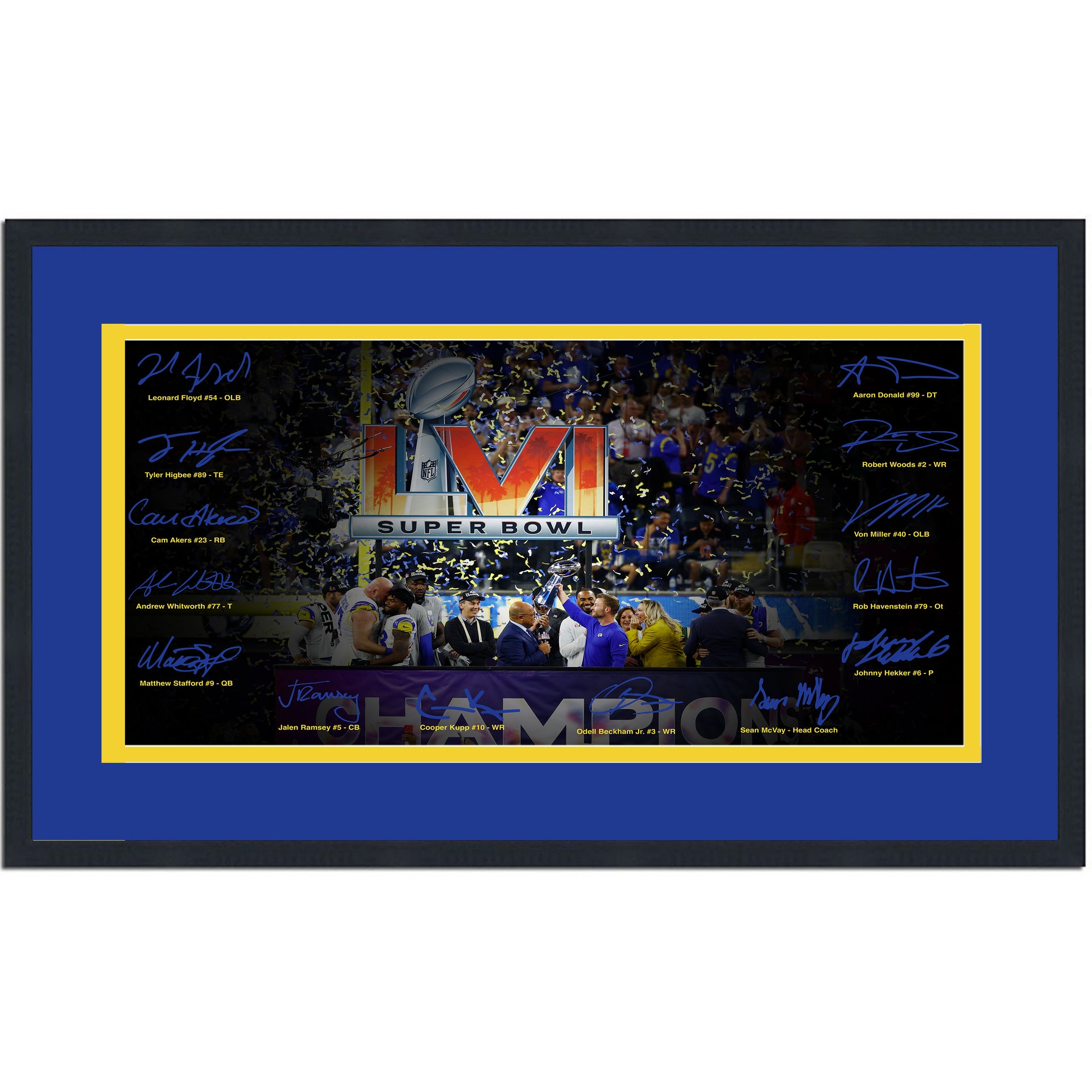 Framed Los Angeles Rams Super Bowl LVI Champions Facsimile