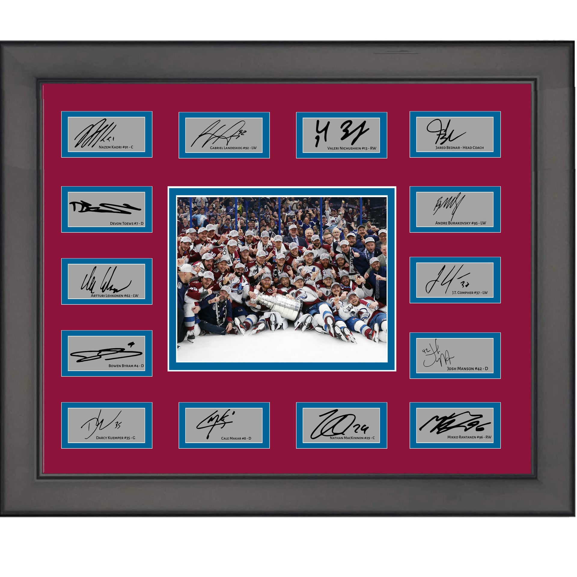 Framed Pavel Francouz Colorado Avalanche Autographed 2022 Stanley Cup  Champions 8 x 10 Raising Cup Photograph