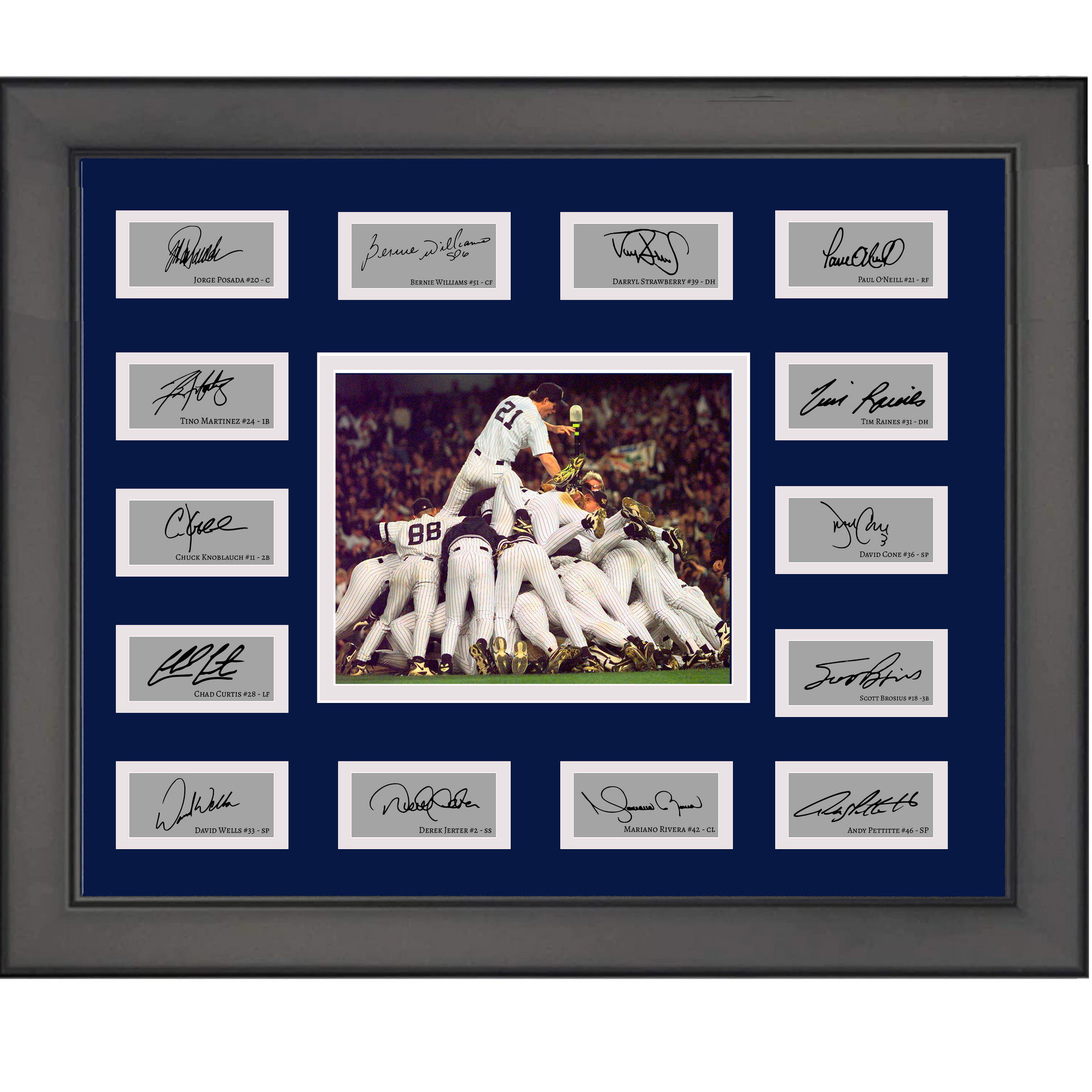 Framed Derek Jeter Facsimile Laser Engraved Signature Auto New