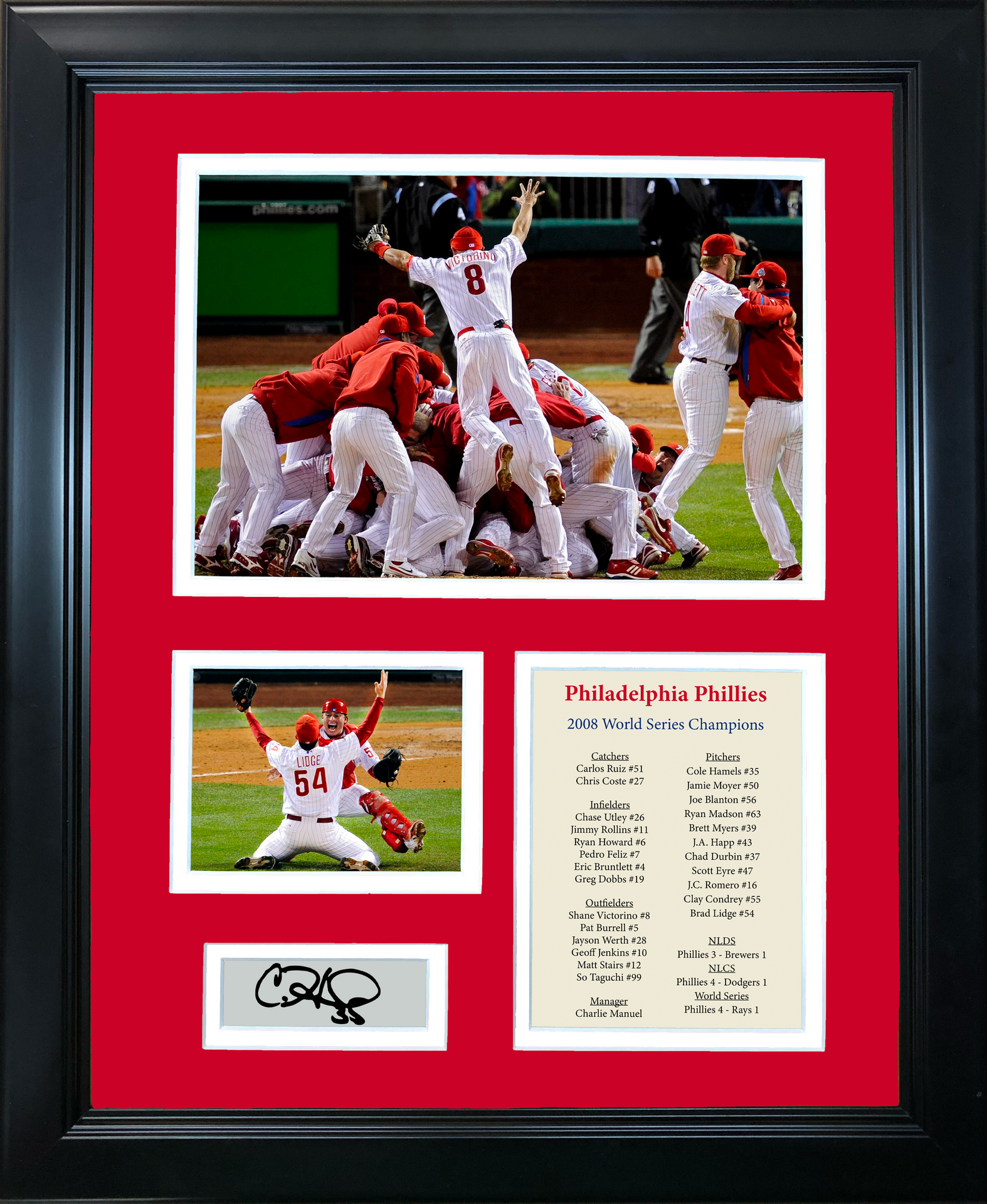 Framed Chase Utley Philadelphia Phillies Facsimile Laser Engraved Signature  Auto 12x15 Baseball Photo HOFSM Holo - Hall of Fame Sports Memorabilia