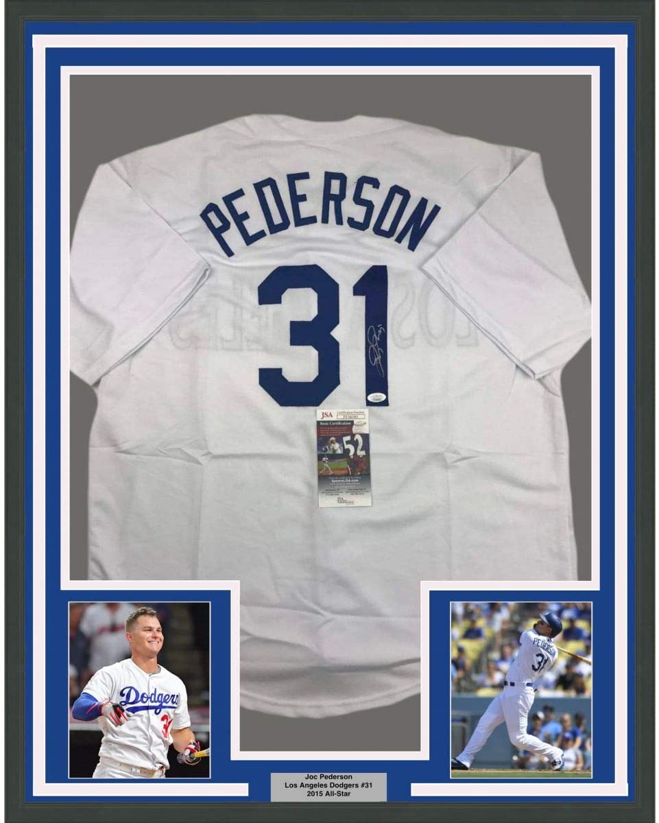 FRAMED Autographed/Signed AJ A.J. PIERZYNSKI 33x42 Grey Baseball Jersey PSA  COA