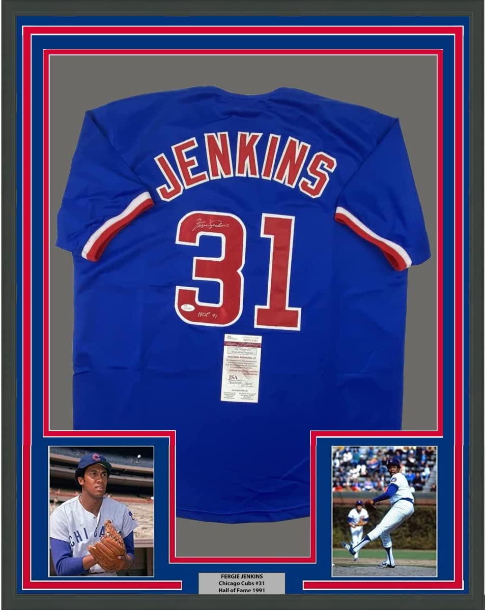 Fergie Jenkins Signed Jersey Baseball Autograph Chi Cubs HOF 91