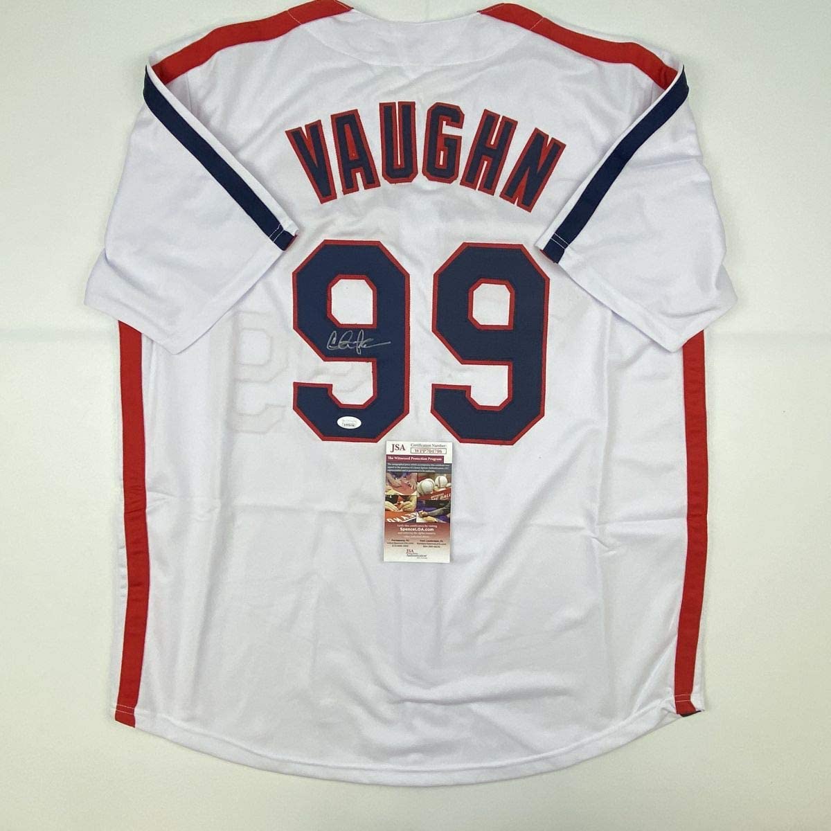 Charlee Sheen Ricky Vaughn Cleveland Indians Signed Autograph Major League  The Movie Jersey JSA Witnessed Certified