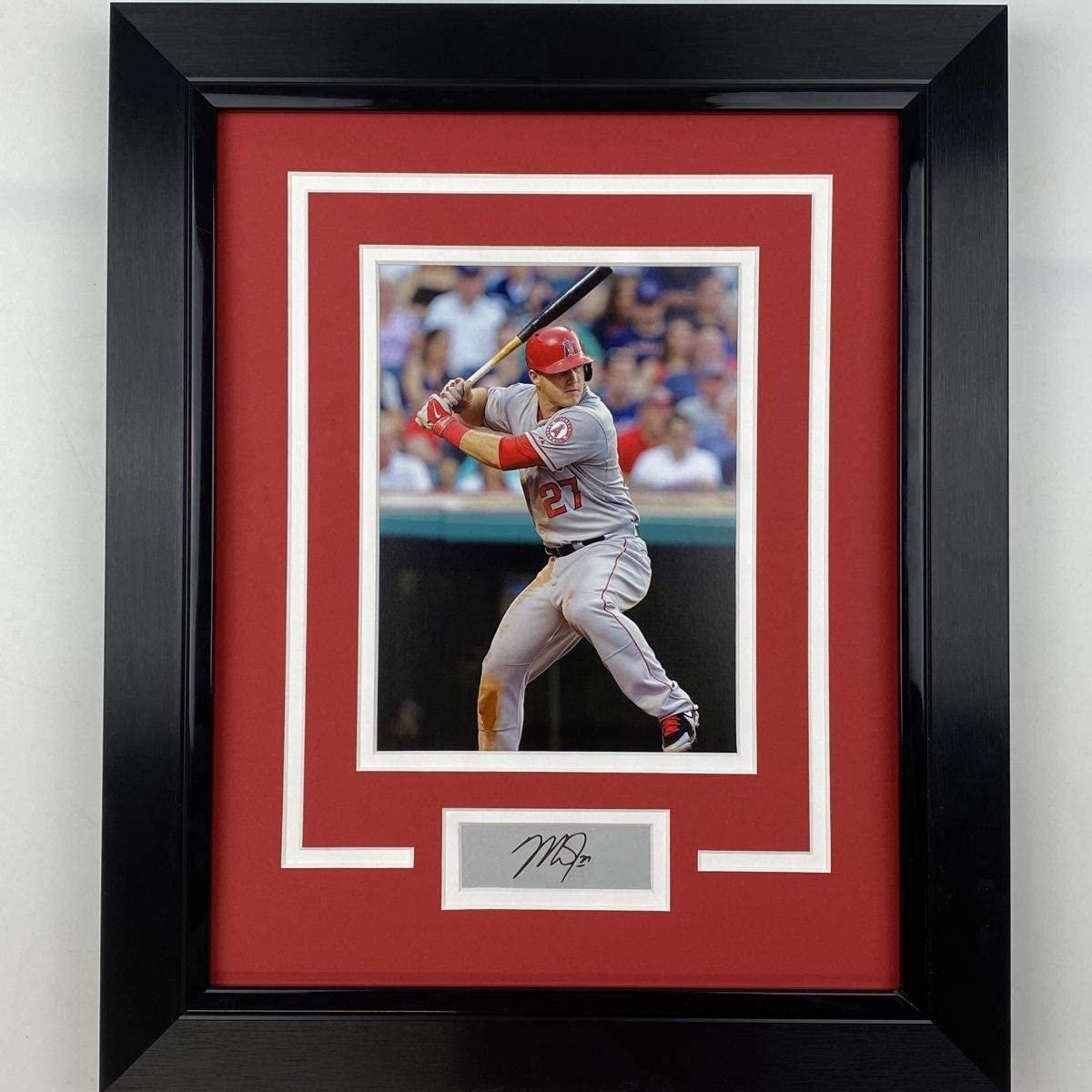 Mike Trout Autographed and Framed Red Angels Jersey Auto Fanatics COA