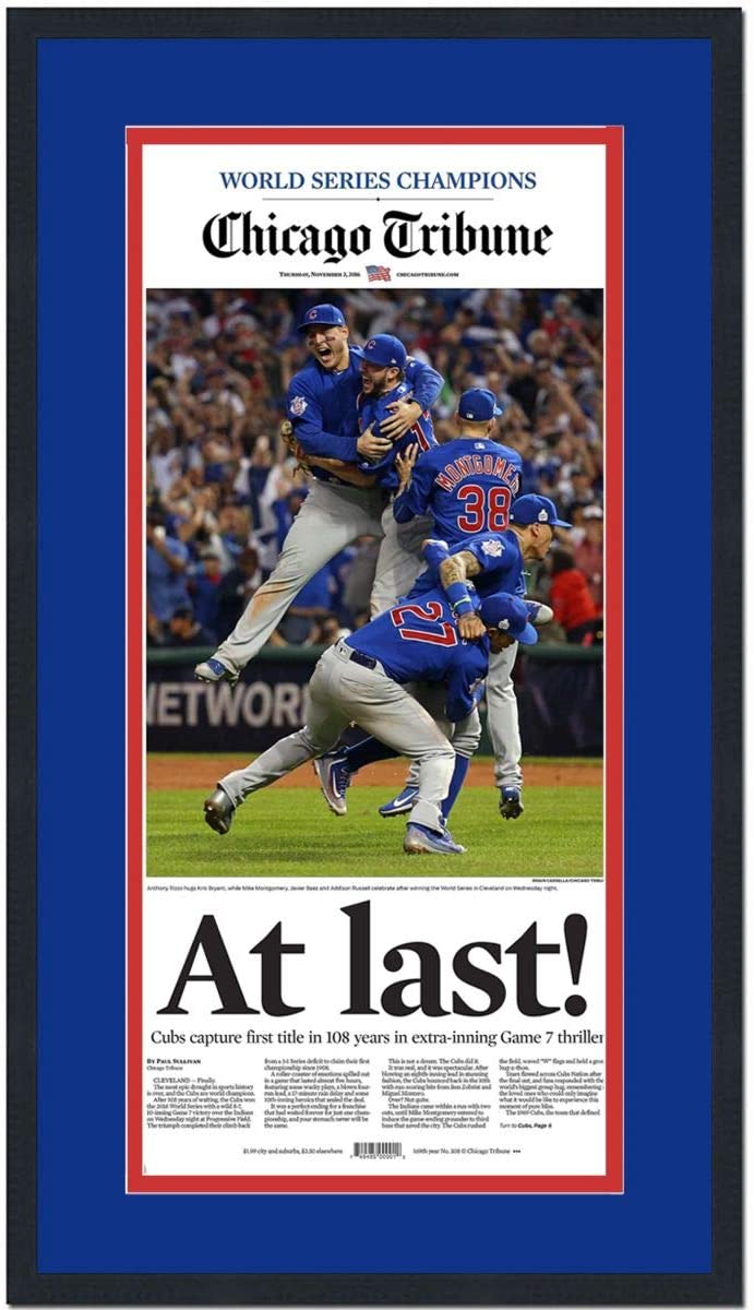 Chicago Cubs 2016 MLB World Series Champions Black Framed