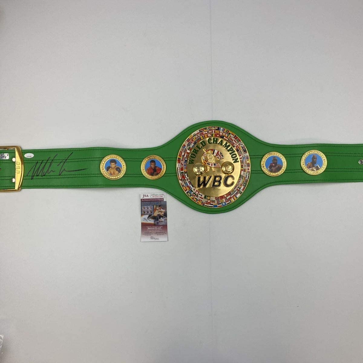 Autographed/Signed Mike Tyson WBC Green Boxing Replica Champions