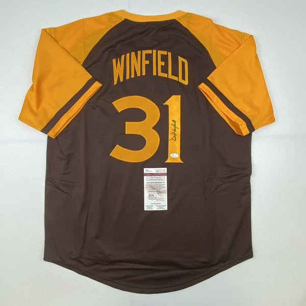 Dave Winfield Signed San Diego Pinstripe Grey Baseball Jersey (JSA)