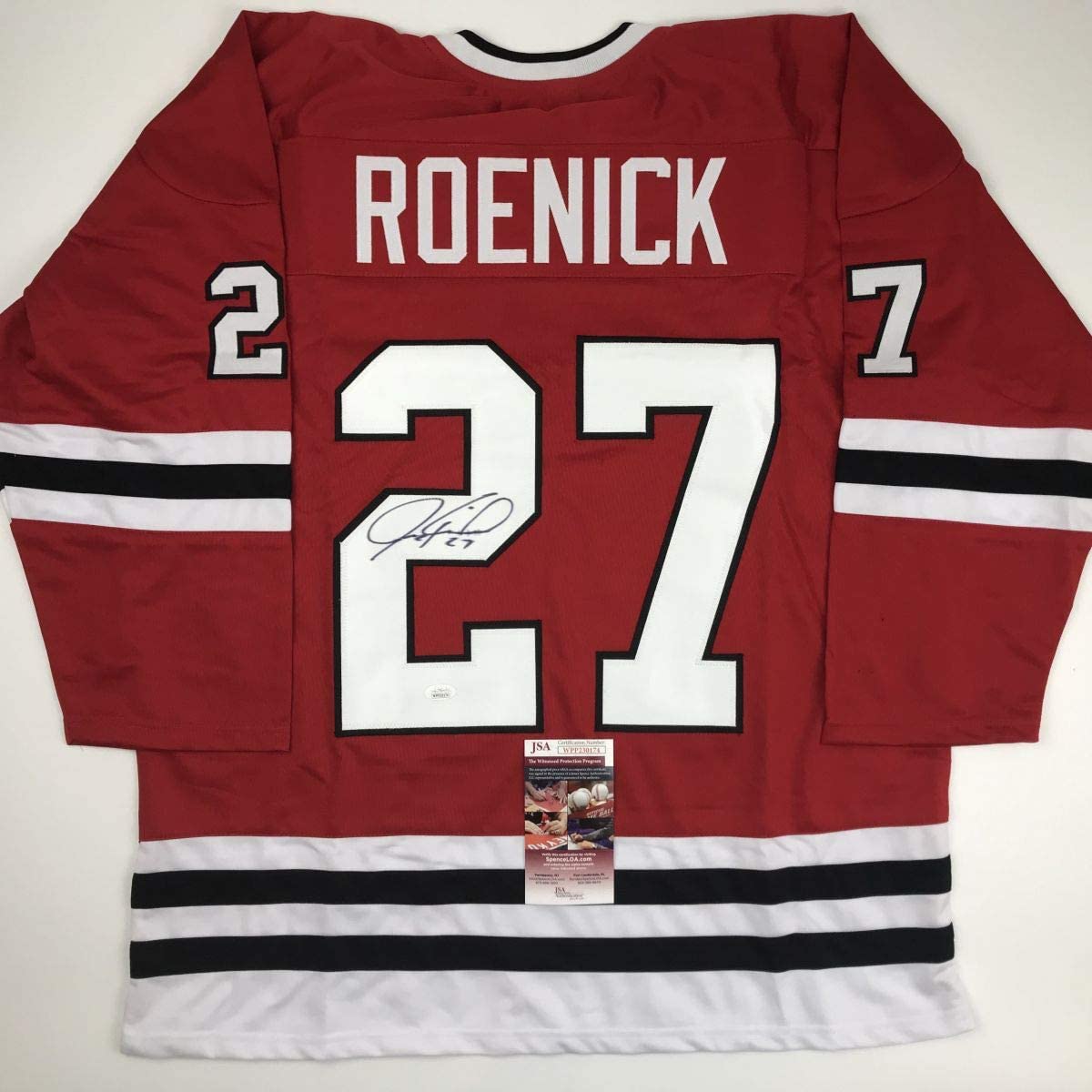 Autographed/Signed Chevy Chase Clark Griswold Christmas Vacation Movie  Chicago Red Hockey Jersey Beckett BAS COA - Hall of Fame Sports Memorabilia