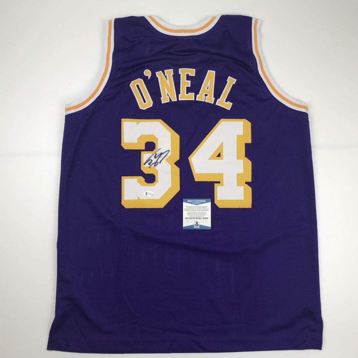 Shaquille O'Neal Autographed Purple Los Angeles Lakers Jersey - Beautifully  Matted and Framed - Hand Signed By O'Neal and Certified Authentic by  Beckett - Includes Certificate of Authenticity at 's Sports  Collectibles