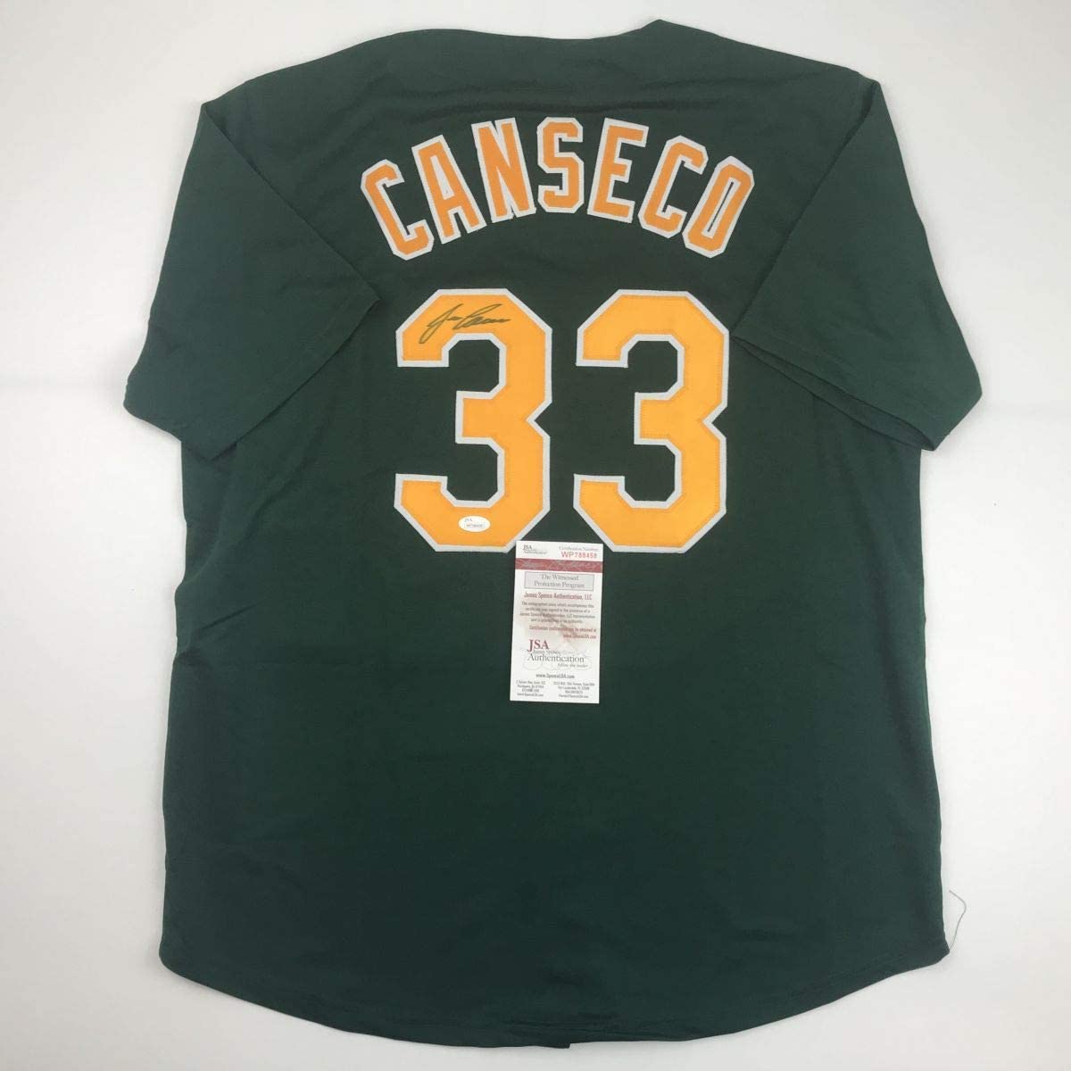 Oakland Athletics Jose Canseco Signed Jersey with JSA COA