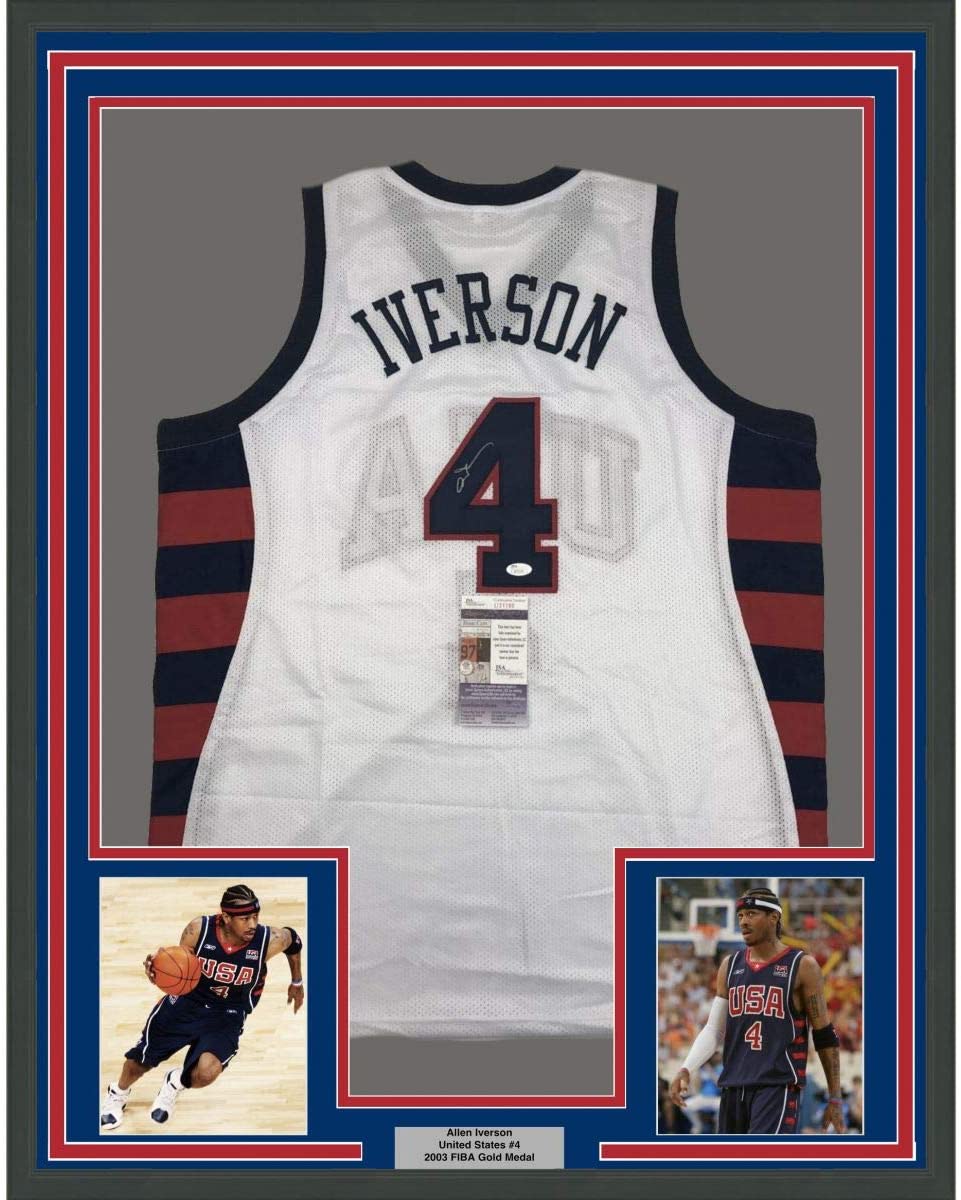 Autographed/Signed Allen Iverson Philadelphia Red Basketball Jersey JSA COA  at 's Sports Collectibles Store
