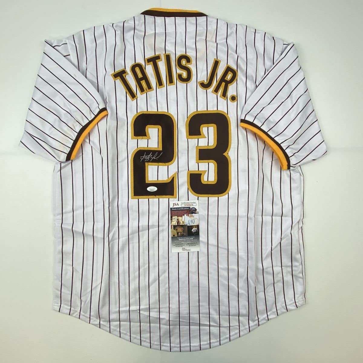 Autographed/Signed Fernando Tatis Jr. San Diego Pinstripe Baseball Jersey  JSA COA - Hall of Fame Sports Memorabilia