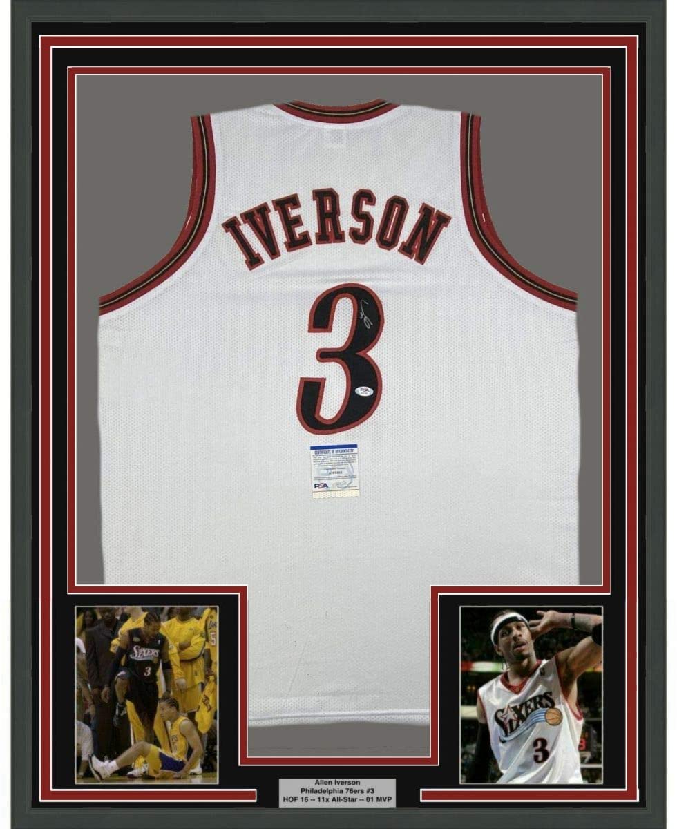 ALLEN IVERSON Autographed Philadelphia 76ers White / Red Jersey