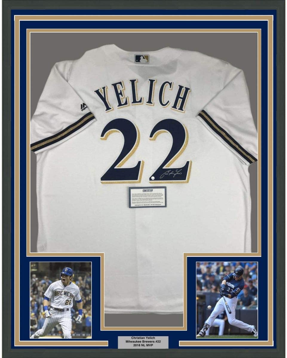 Christian Yelich Milwaukee Brewers Autographed White Pinstripe