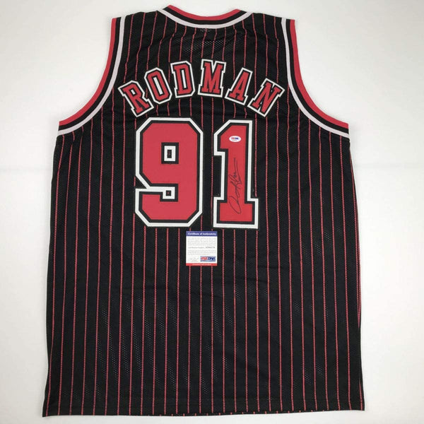 FRAMED Autographed/Signed DENNIS RODMAN 33x42 Chicago Red Jersey