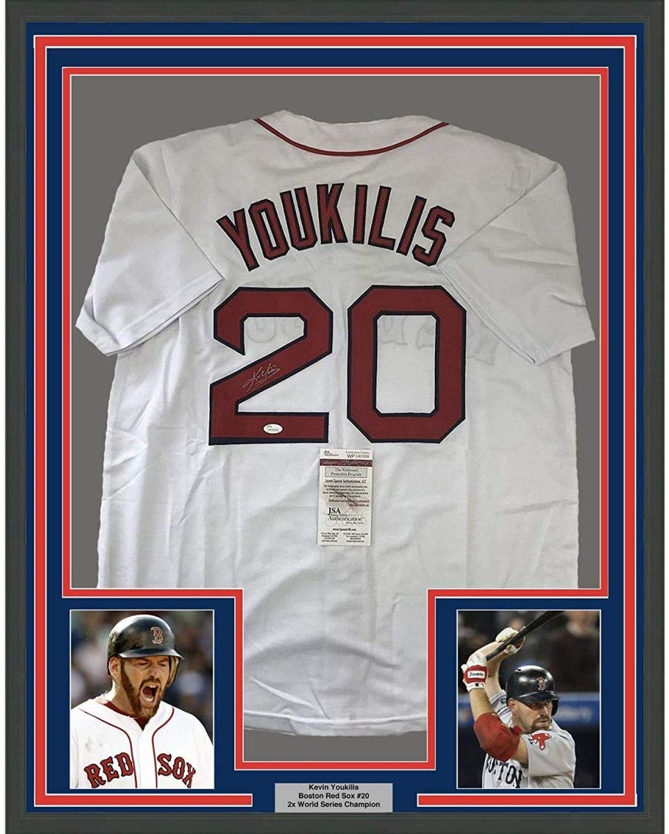 Kevin Youkilis Signed Boston White Baseball Jersey (JSA) — RSA