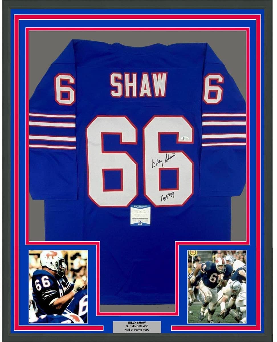 Billy Shaw Signed Buffalo Blue Throwback Football Jersey (Beckett) — RSA