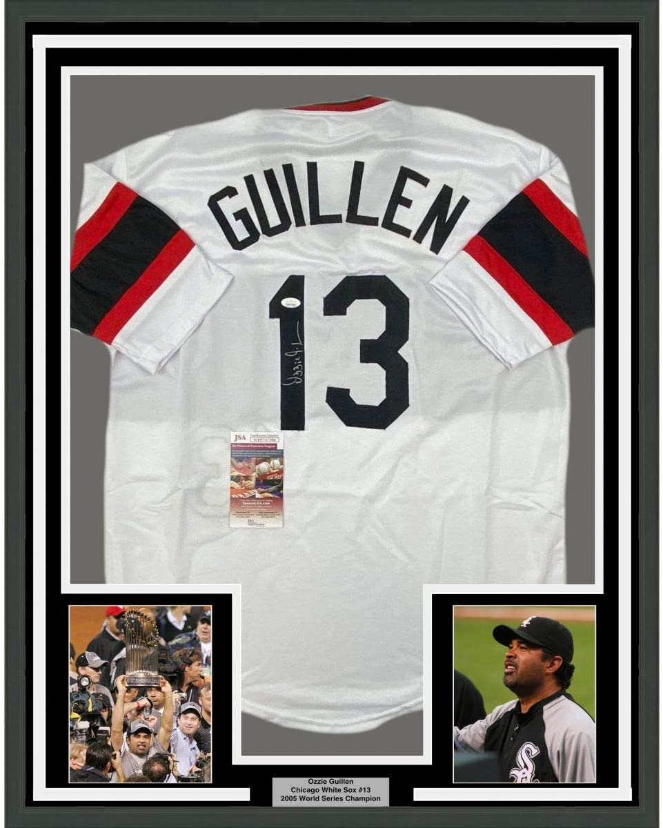 Ozzie Guillen Signed Autographed Black Baseball Jersey with JSA