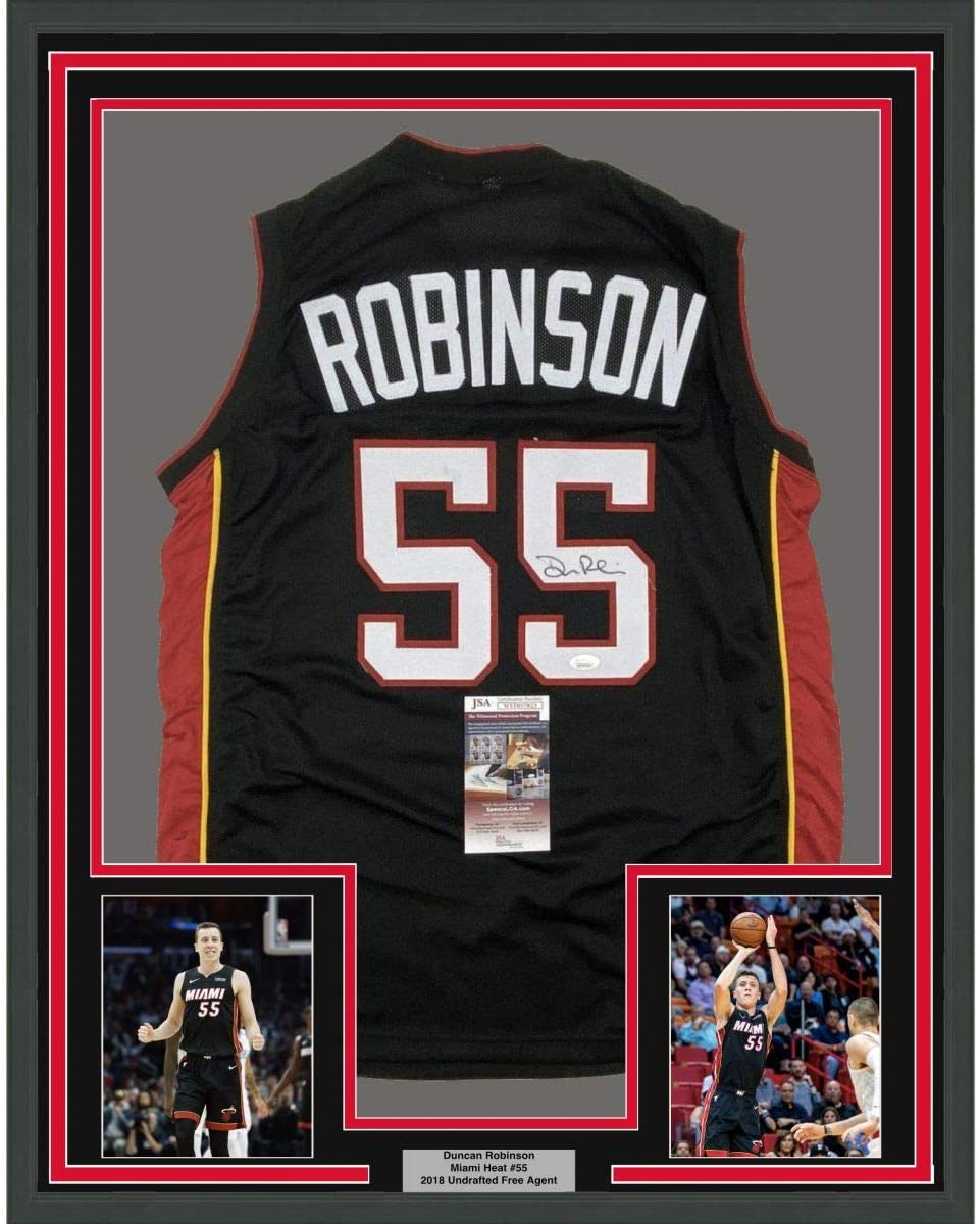 Framed Autographed/Signed Allen Iverson 33x42 Philadelphia Black Basketball  Jersey JSA COA