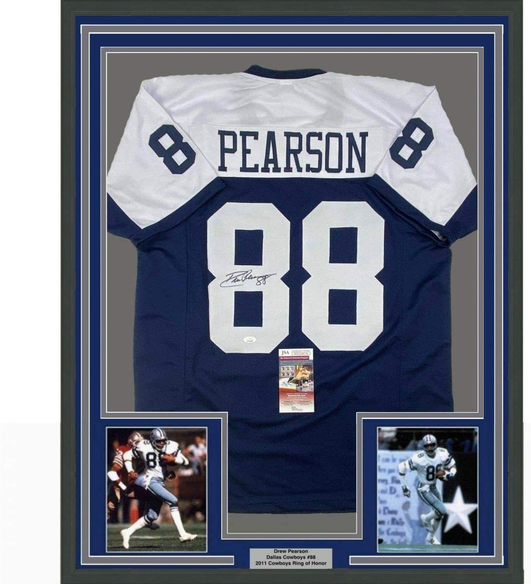 Framed Autographed/Signed Drew Pearson 33x42 Dallas Thanksgiving