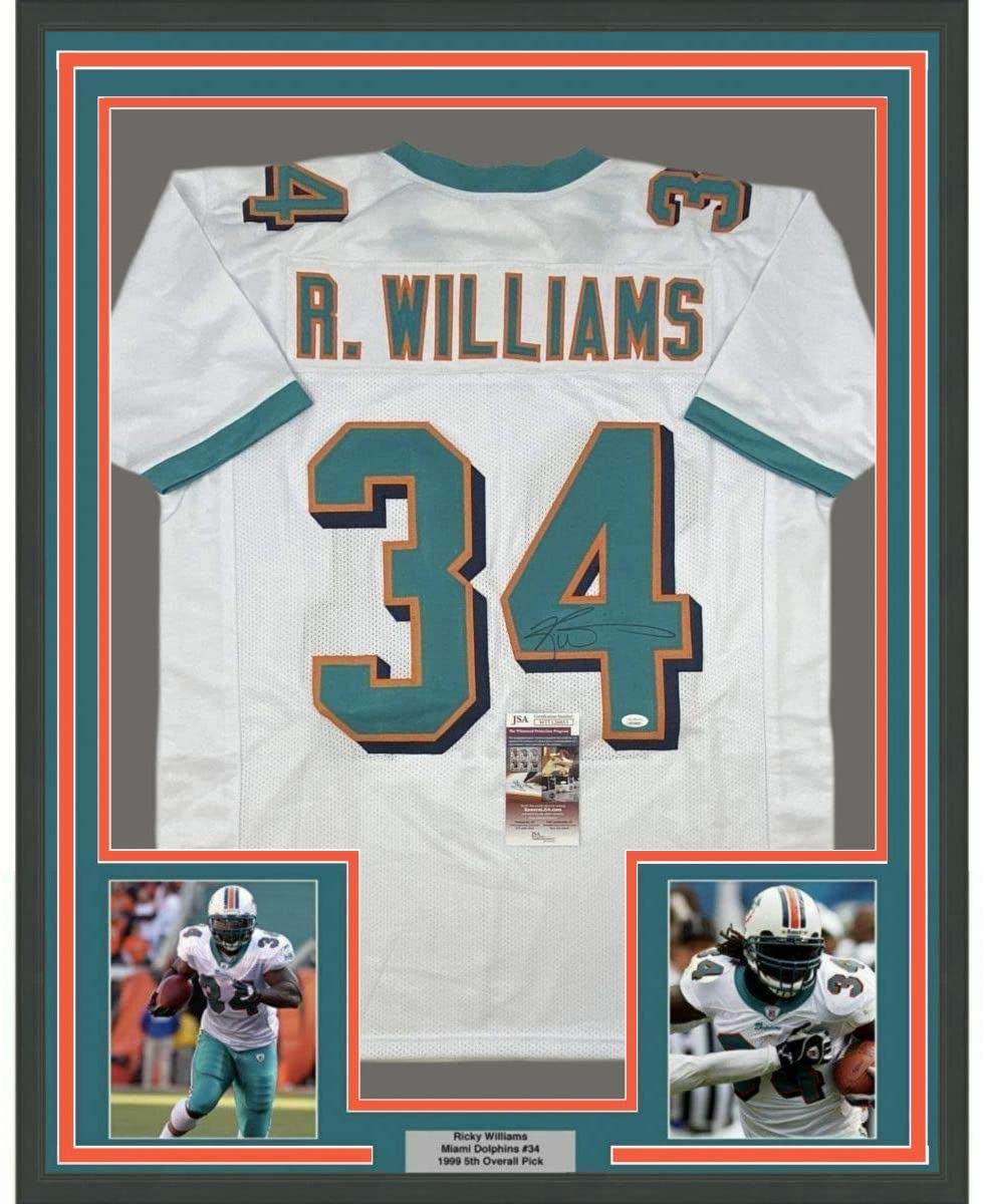 Ricky Williams Autographed Framed Miami Dolphins Jersey - The