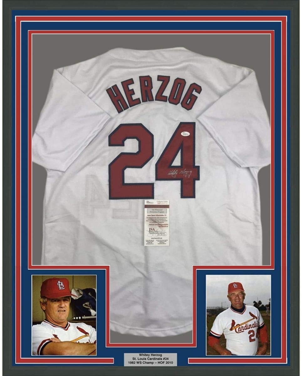 Whitey Herzog Autographed Photo - St Louis Cardinals 8x10 HOF 5 JSA