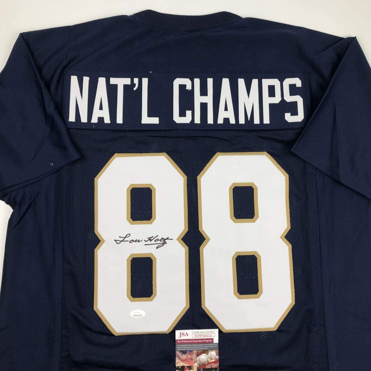 Lou Holtz - Notre Dame 1988 National Champs Multi-Signed & Inscribed Jersey  - Custom Navy