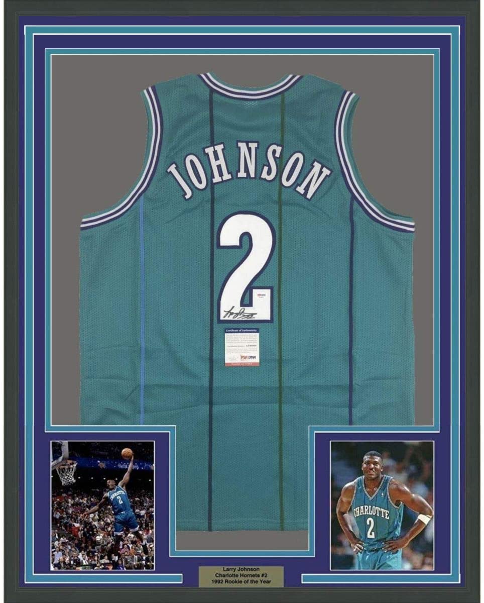 Framed Autographed/Signed Alonzo Mourning 33x42 Charlotte White Basketball  Jersey JSA COA - Hall of Fame Sports Memorabilia