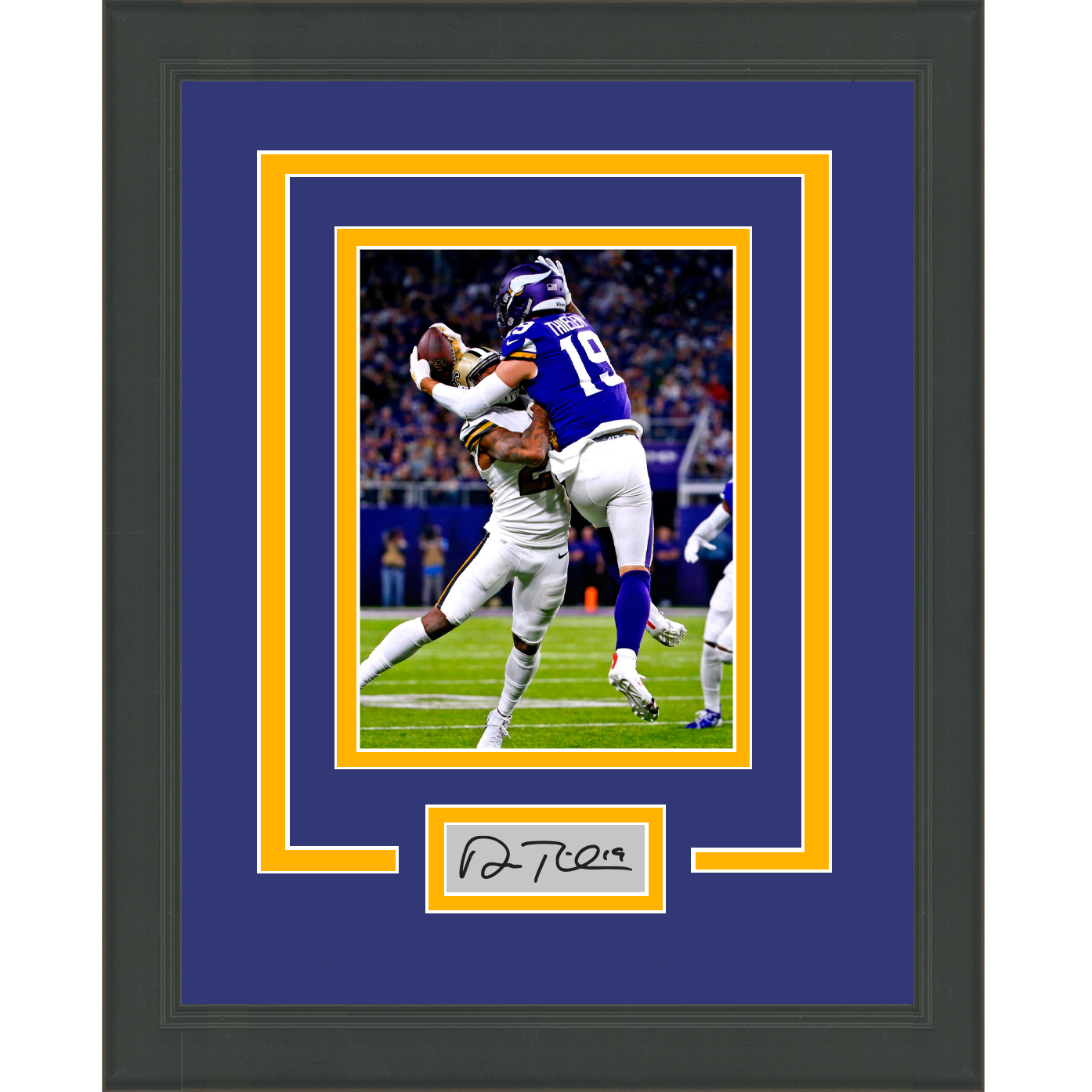 Framed Adam Thielen Facsimile Laser Engraved Signature Auto