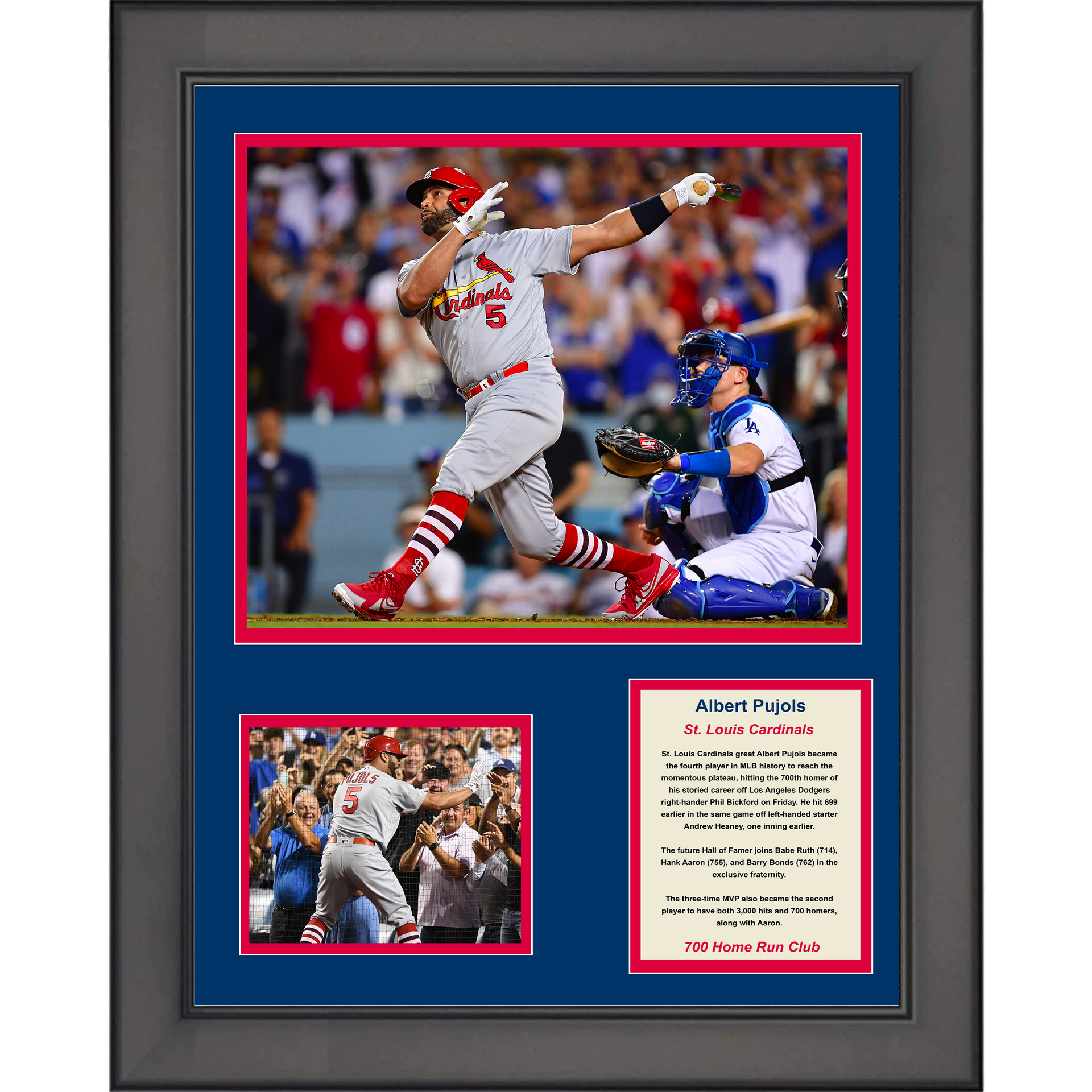 Framed Albert Pujols 700th Home Run Facsimile Laser Engraved Signature Auto  St. Louis Cardinals Baseball 12x15 Photo Collage - Hall of Fame Sports  Memorabilia