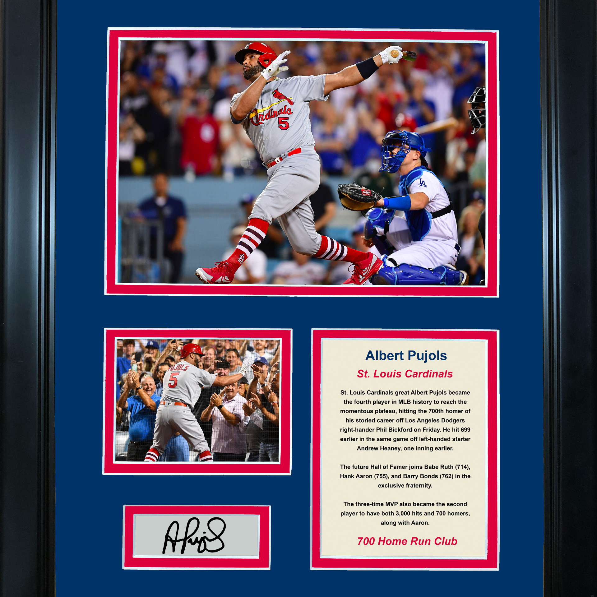 Albert Pujols Framed 8x10 Cardinals Photo w/ Laser Engraved