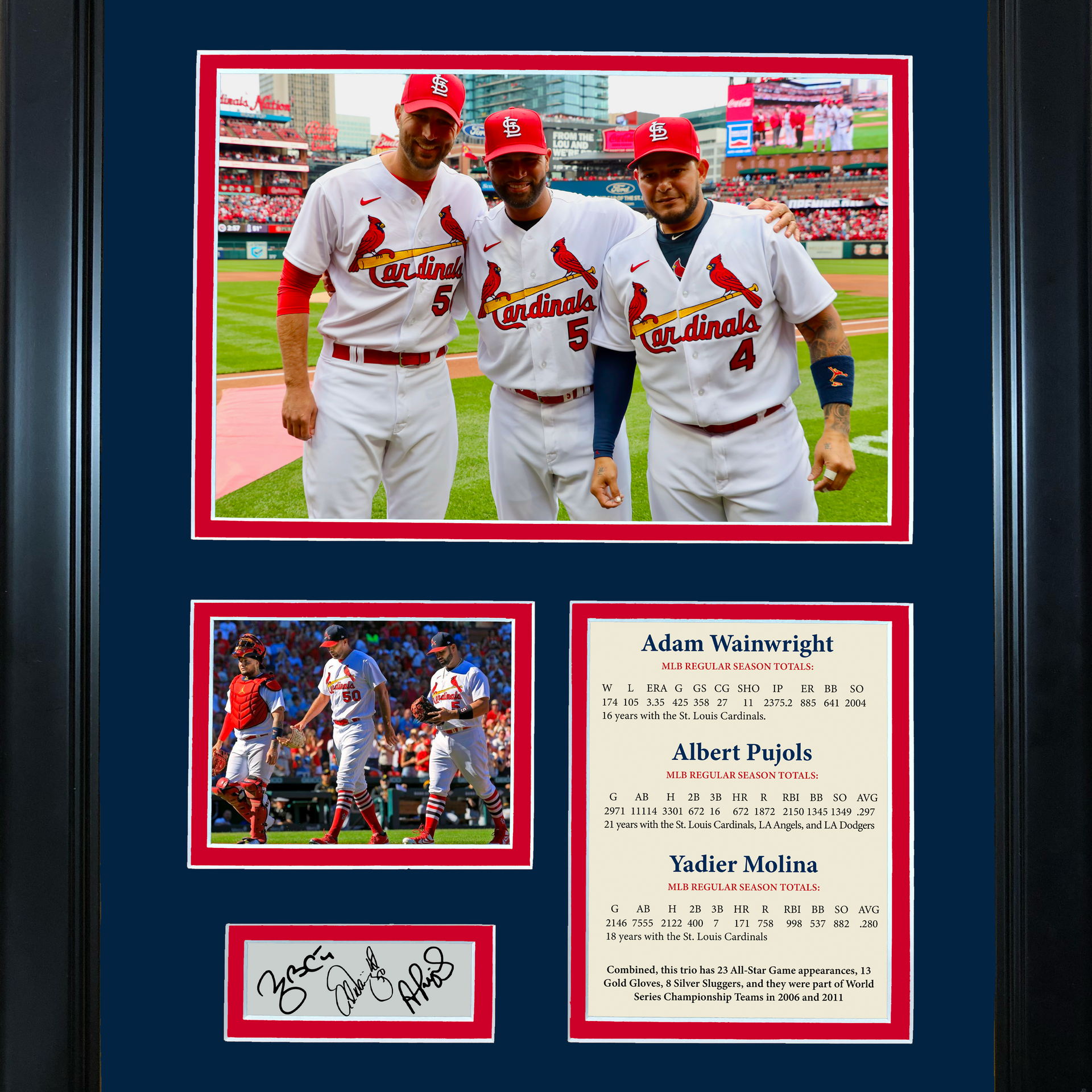 Albert Pujols & Yadier Molina St. Louis Cardinals Multi-Signed 8 x 10  Laughing Photograph