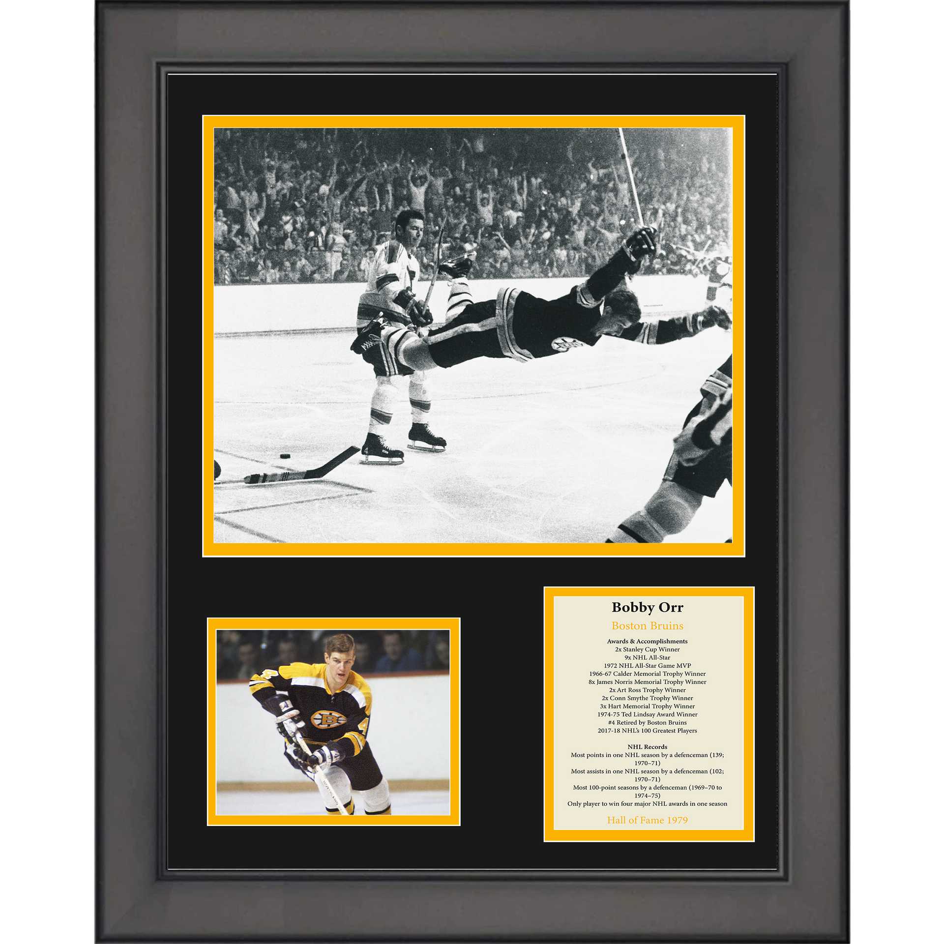 Bobby Orr Autographed Boston Signed Hockey Framed Jersey JSA COA