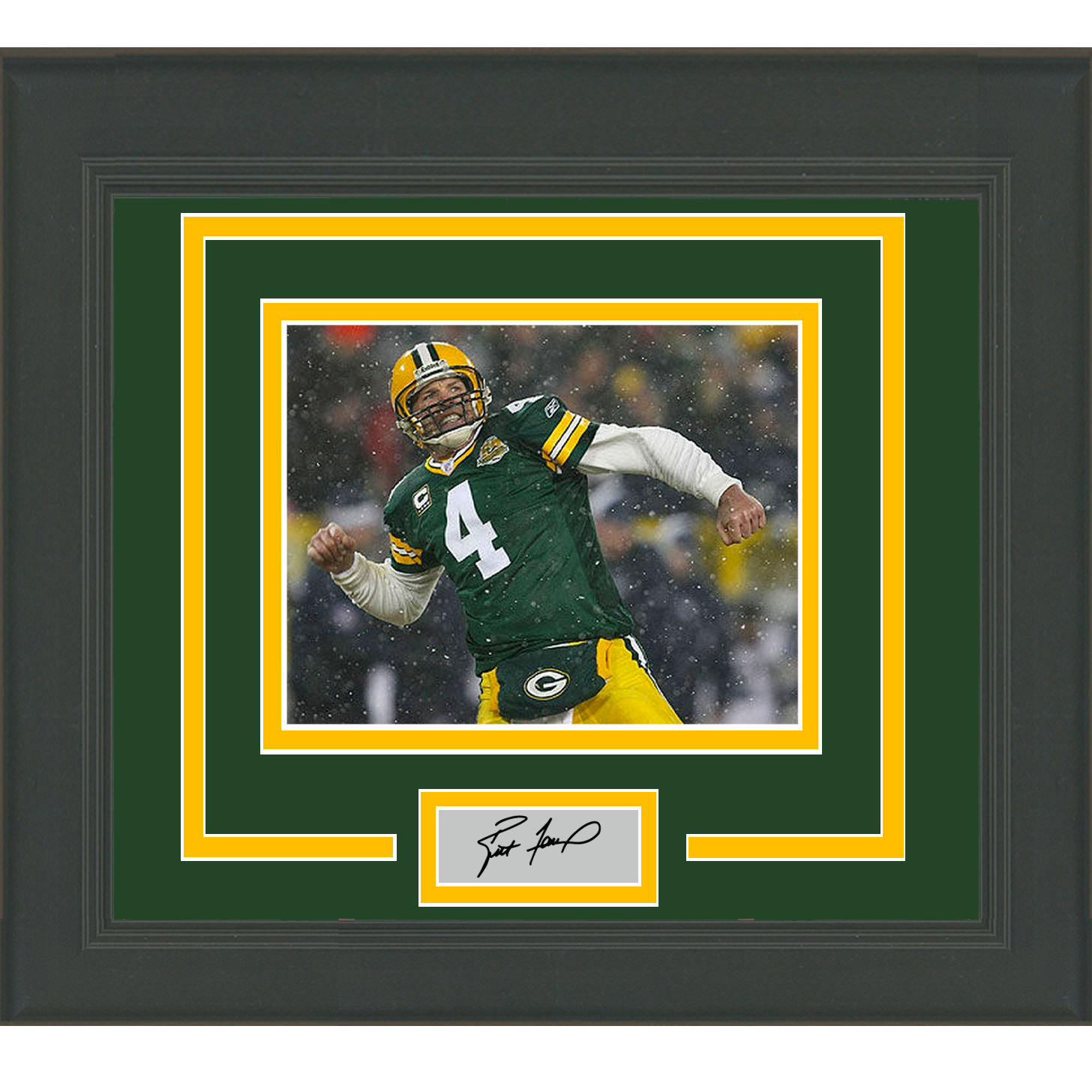 Framed Brett Favre Facsimile Laser Engraved Signature Auto Green Bay  Packers 14x17 Football Photo - Hall of Fame Sports Memorabilia